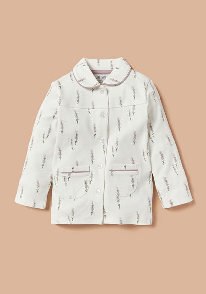 Juniors Floral Print Shirt and Pyjama Set-Pyjama Sets-image-1