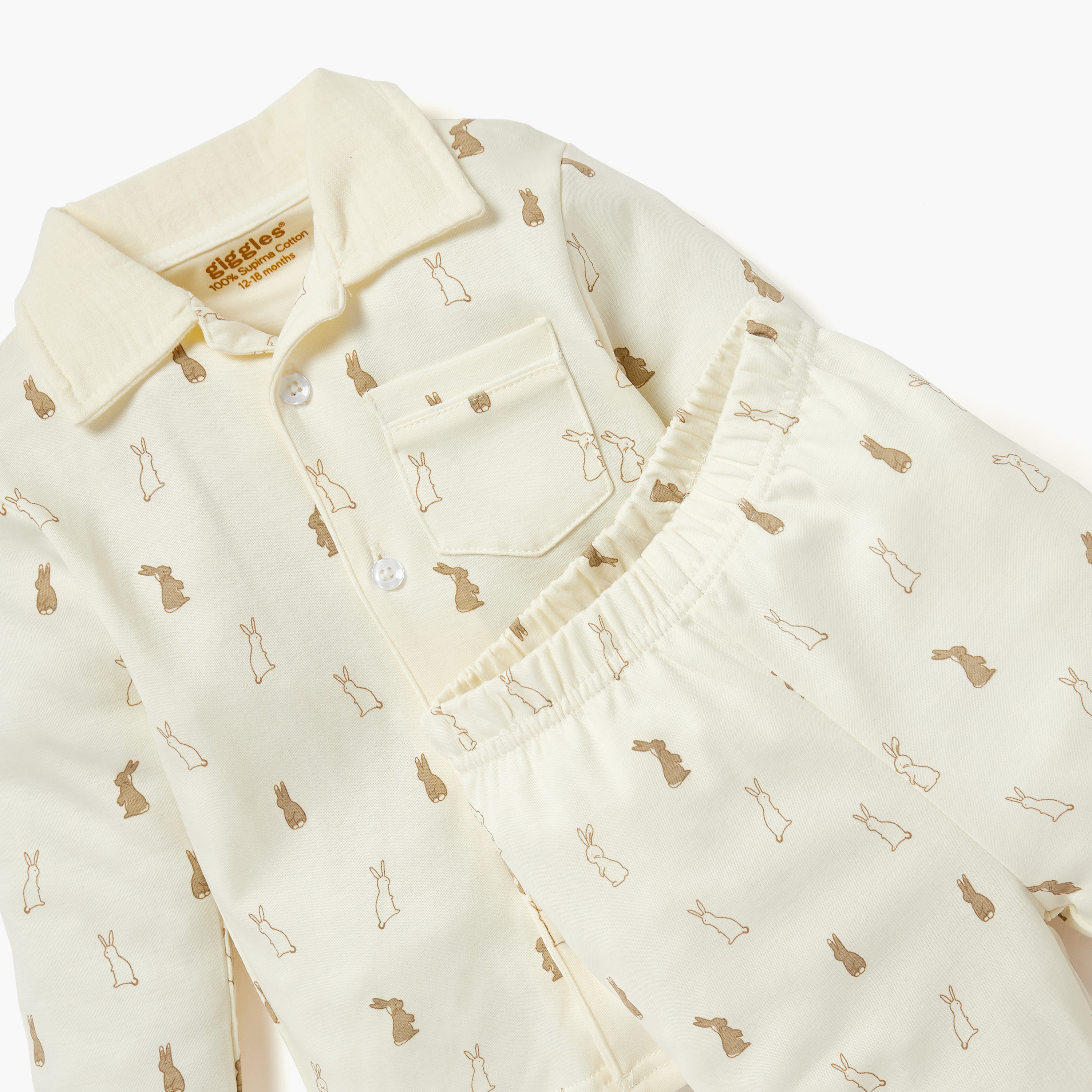 Giggles All-Over Bunny Print Shirt and Pyjama Set-baby-boys-clothing-nightwear-pyjamasets-image-3