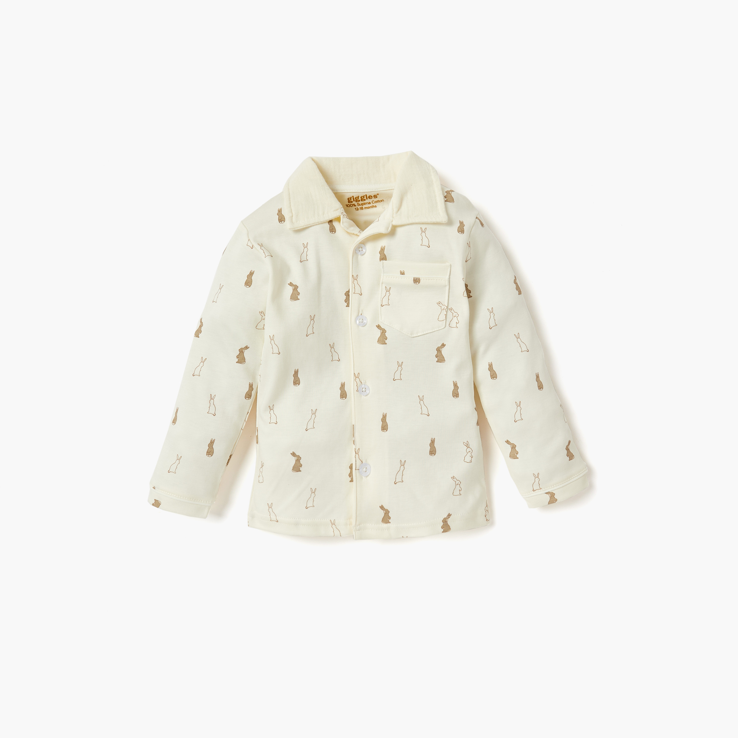 Giggles All-Over Bunny Print Shirt and Pyjama Set-baby-boys-clothing-nightwear-pyjamasets-image-5