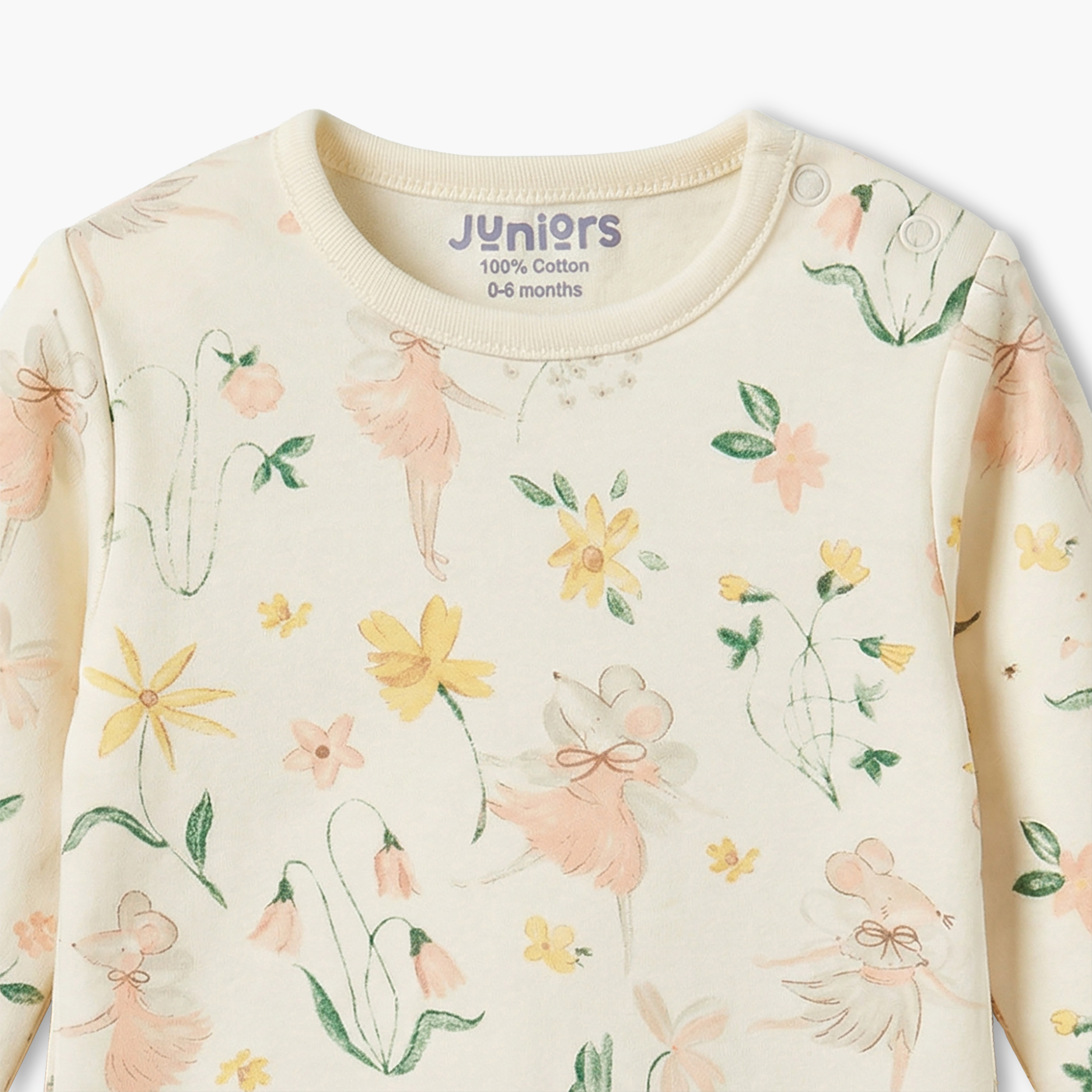 Juniors Cotton Round Neck Long Sleeves Pyjama Set with Botanical Print-baby-girls-clothing-nightwear-pyjamasets-image-5