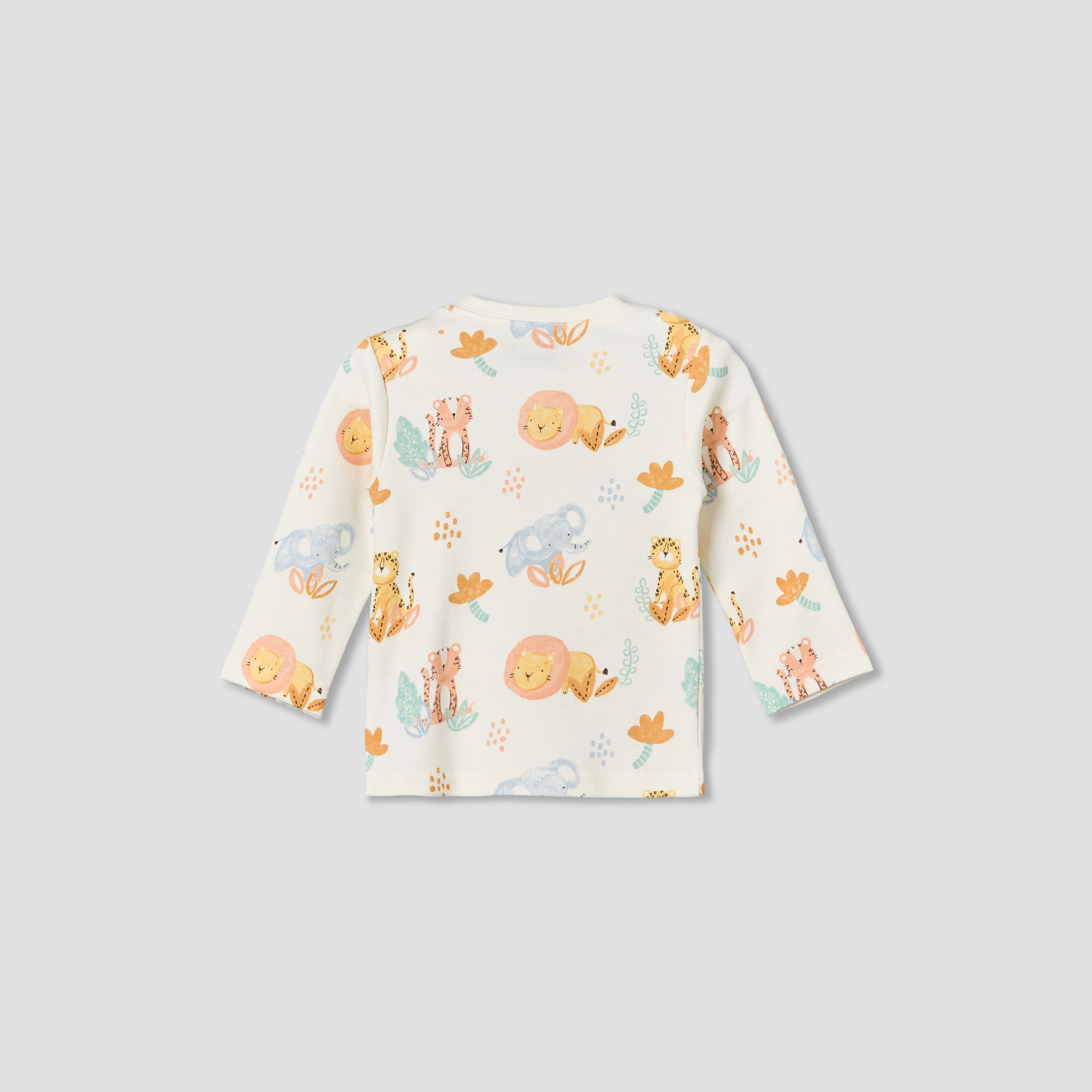 Juniors Cotton Round Neck Long Sleeves Pyjama Set with Safari Print-baby-boys-clothing-nightwear-pyjamasets-image-4