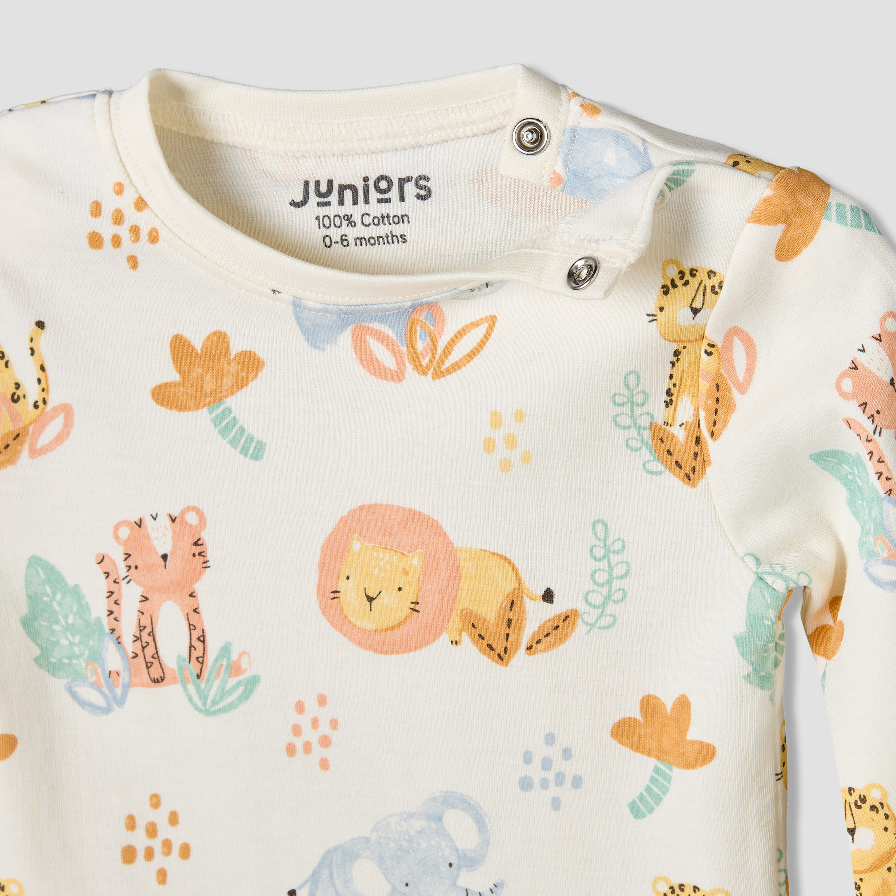 Juniors Cotton Round Neck Long Sleeves Pyjama Set with Safari Print-baby-boys-clothing-nightwear-pyjamasets-image-6