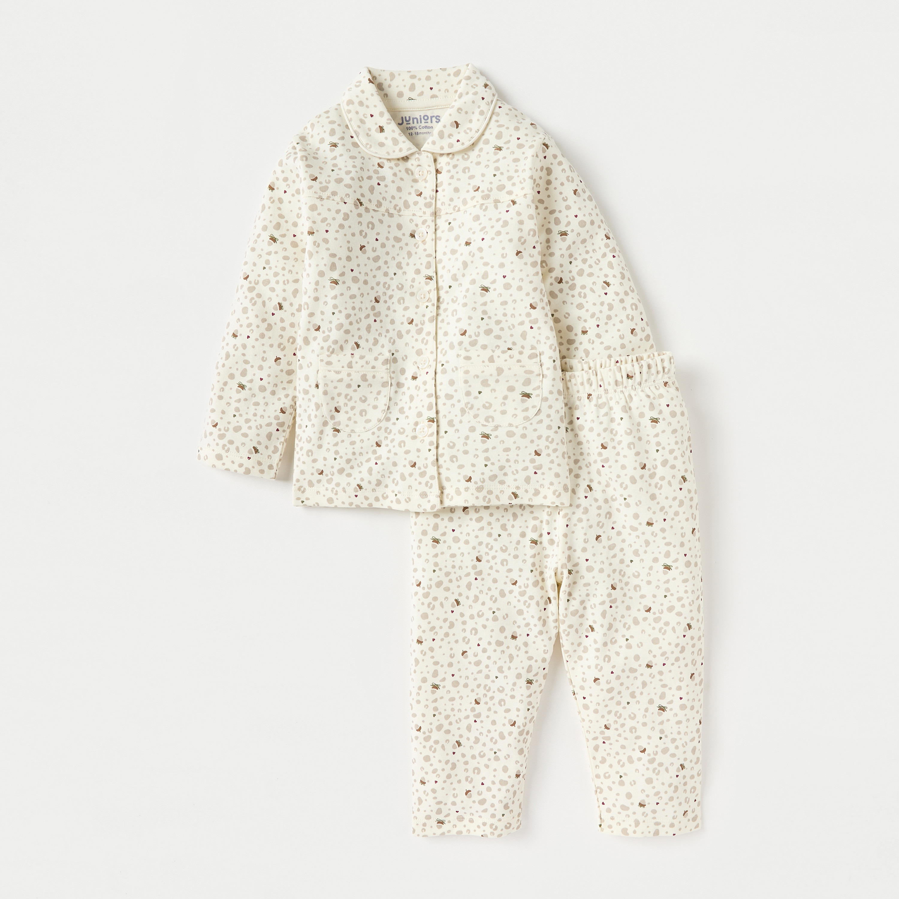 Juniors All-Over Printed Shirt and Pyjama Set-baby-girls-clothing-nightwear-pyjamasets-image-1
