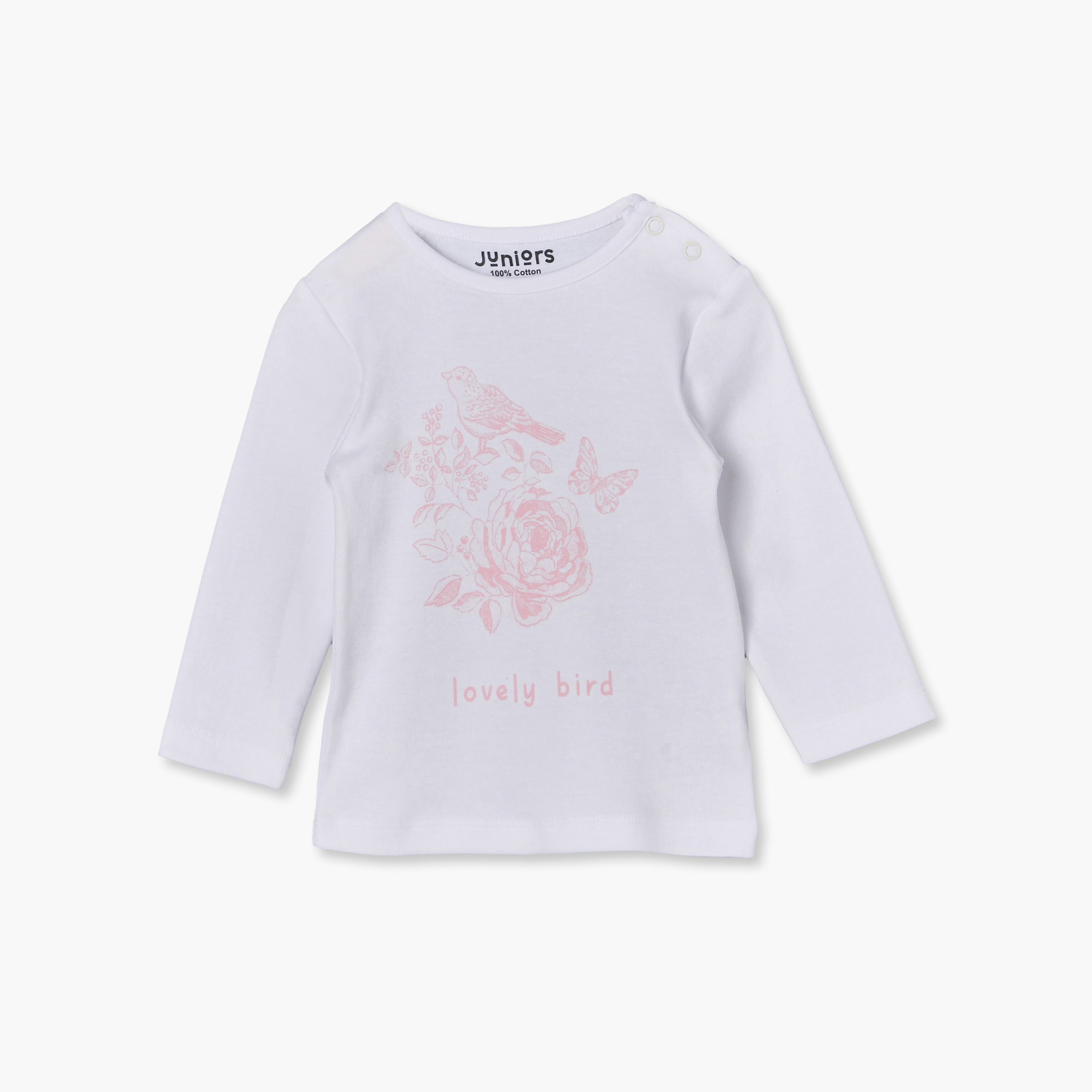 طقم بيجاما قطن بأكمام طويلة وياقة ضيقة وطبعات فراشات من جونيورز - عبوة من 4 قطع-baby-girls-clothing-nightwear-pyjamasets-image-11