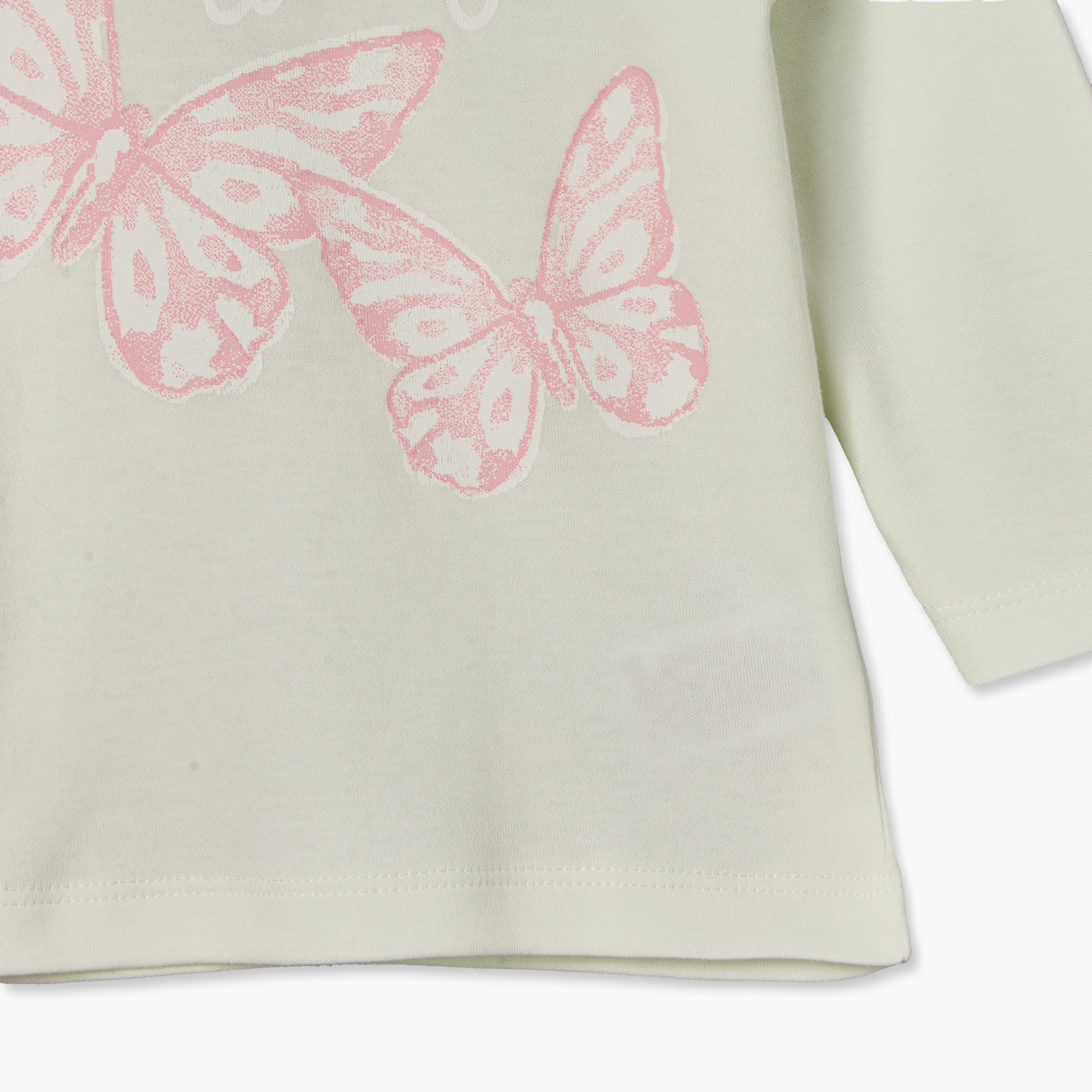 طقم بيجاما قطن بأكمام طويلة وياقة ضيقة وطبعات فراشات من جونيورز - عبوة من 4 قطع-baby-girls-clothing-nightwear-pyjamasets-image-14