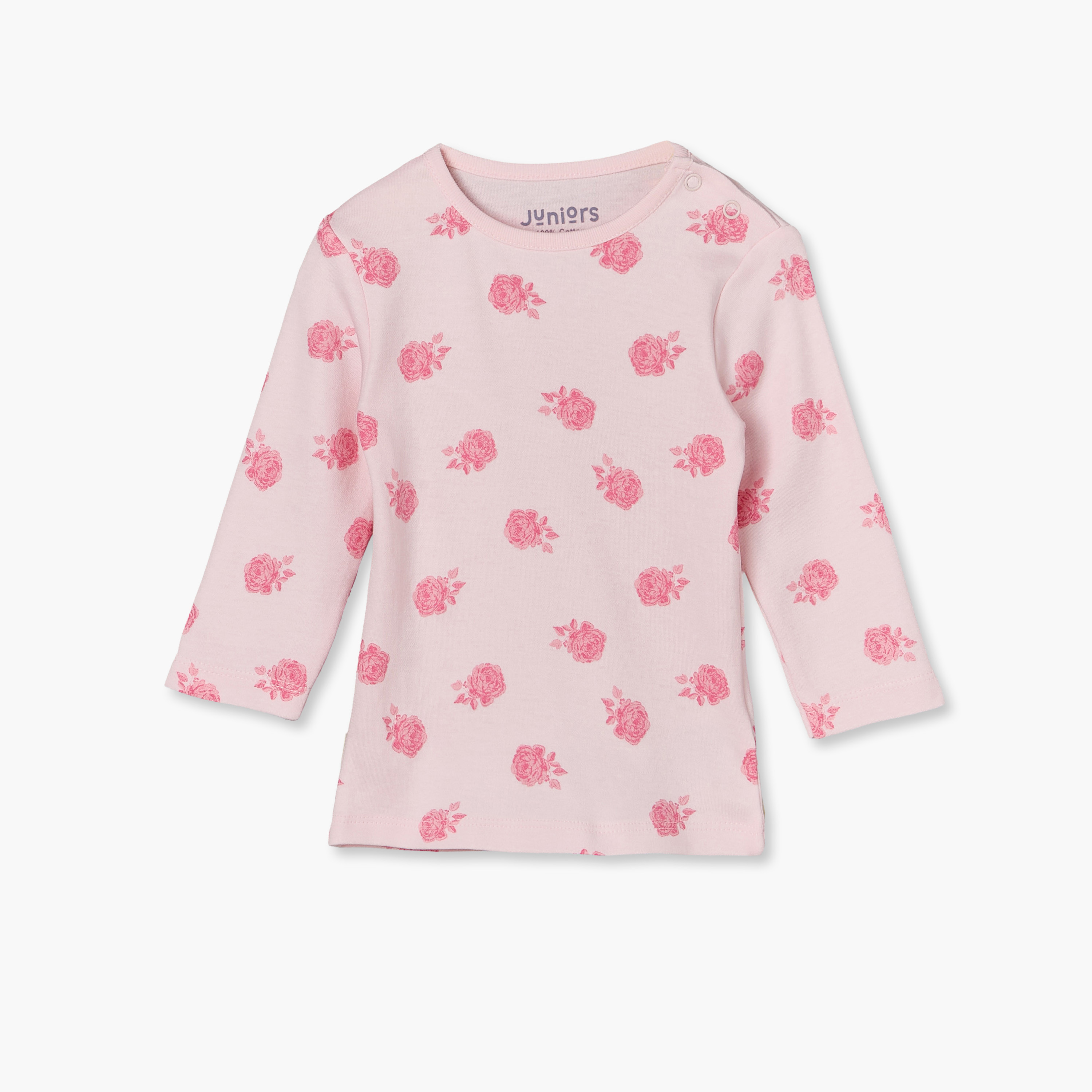 طقم بيجاما قطن بأكمام طويلة وياقة ضيقة وطبعات فراشات من جونيورز - عبوة من 4 قطع-baby-girls-clothing-nightwear-pyjamasets-image-7