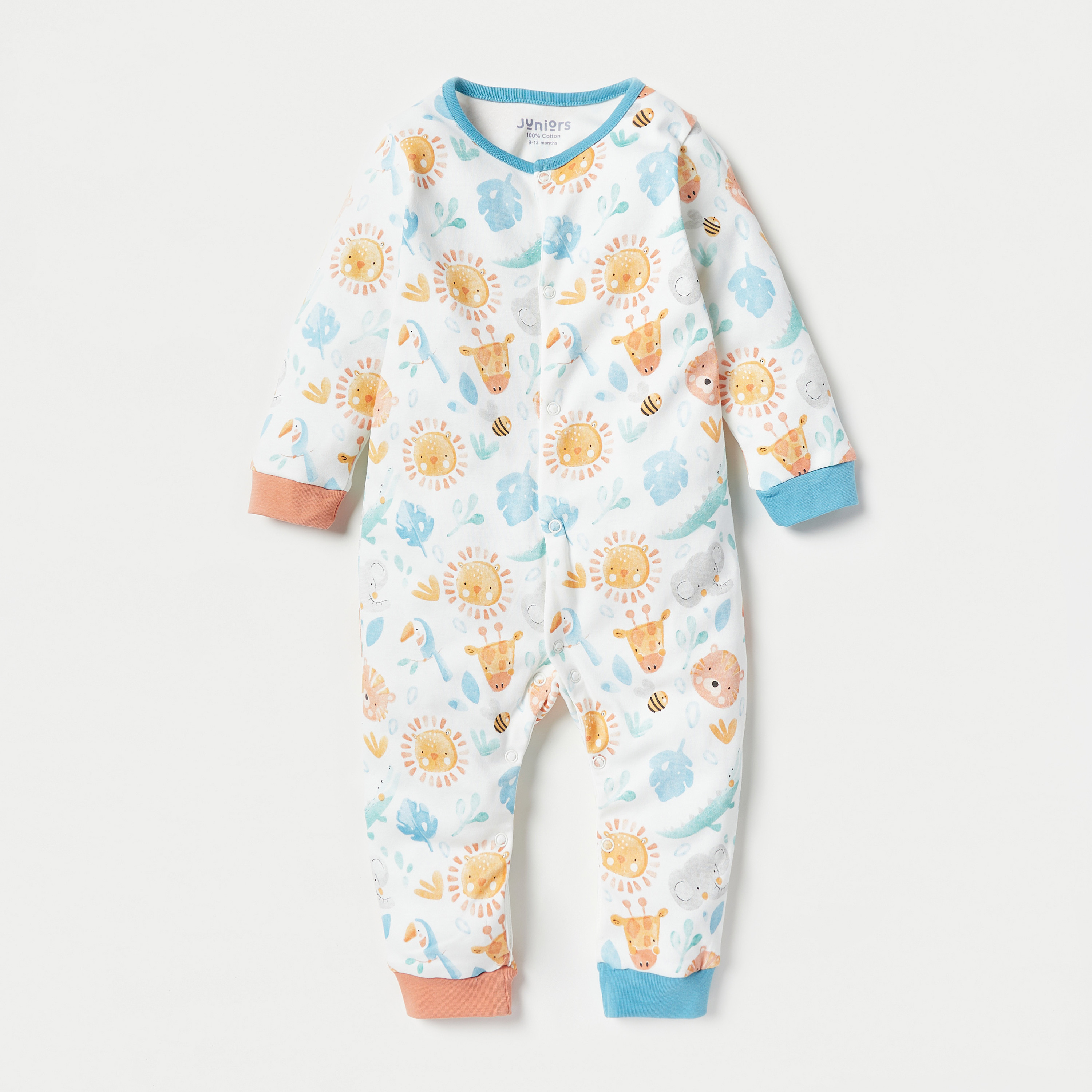 Juniors All-Over Print Romper with Long Sleeves-baby-boys-clothing-nightwear-sleepsuits-image-1