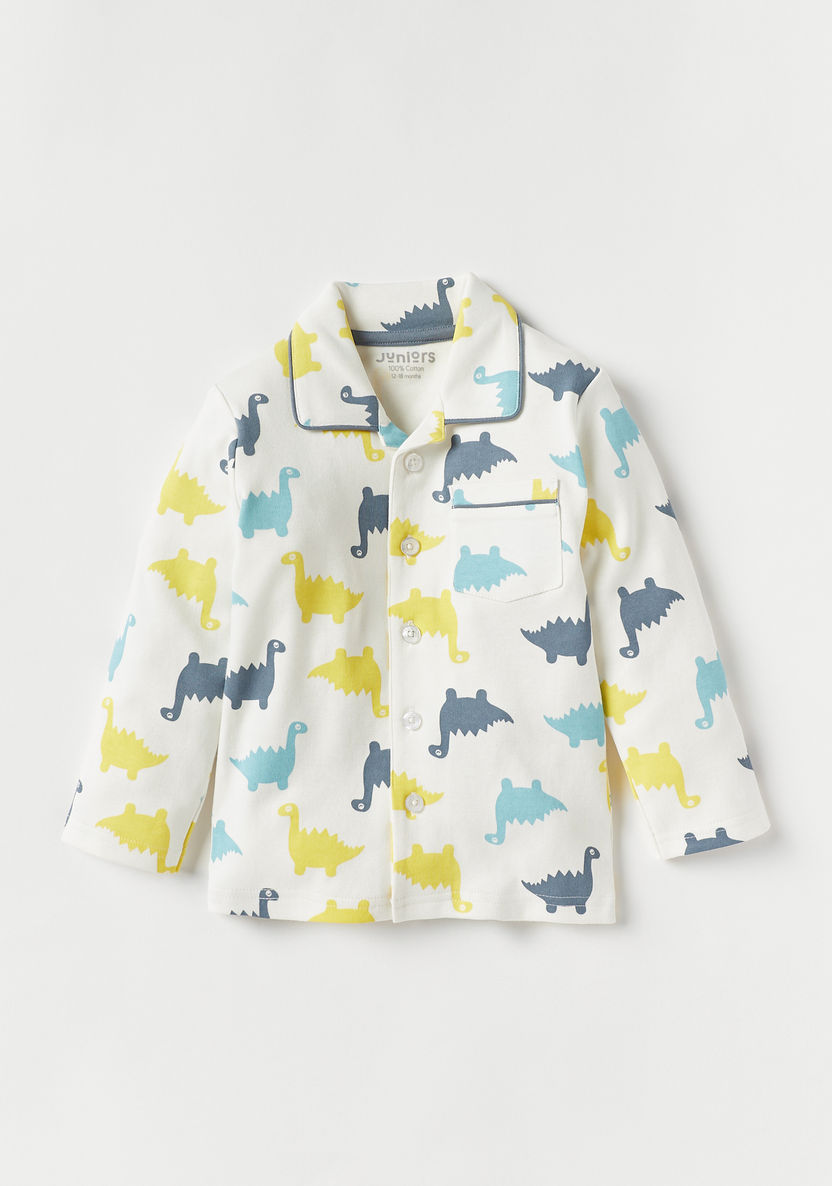 Juniors All-Over Dinosaur Print Shirt and Pyjama Set-Pyjama Sets-image-1