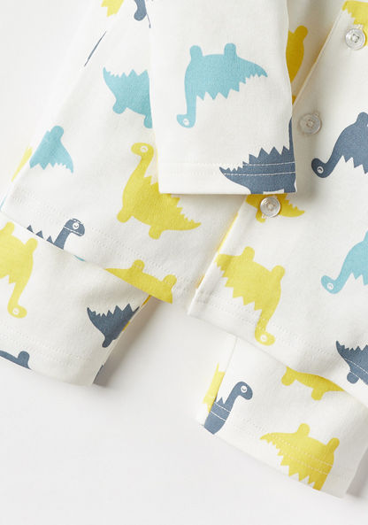 Juniors All-Over Dinosaur Print Shirt and Pyjama Set-Pyjama Sets-image-4