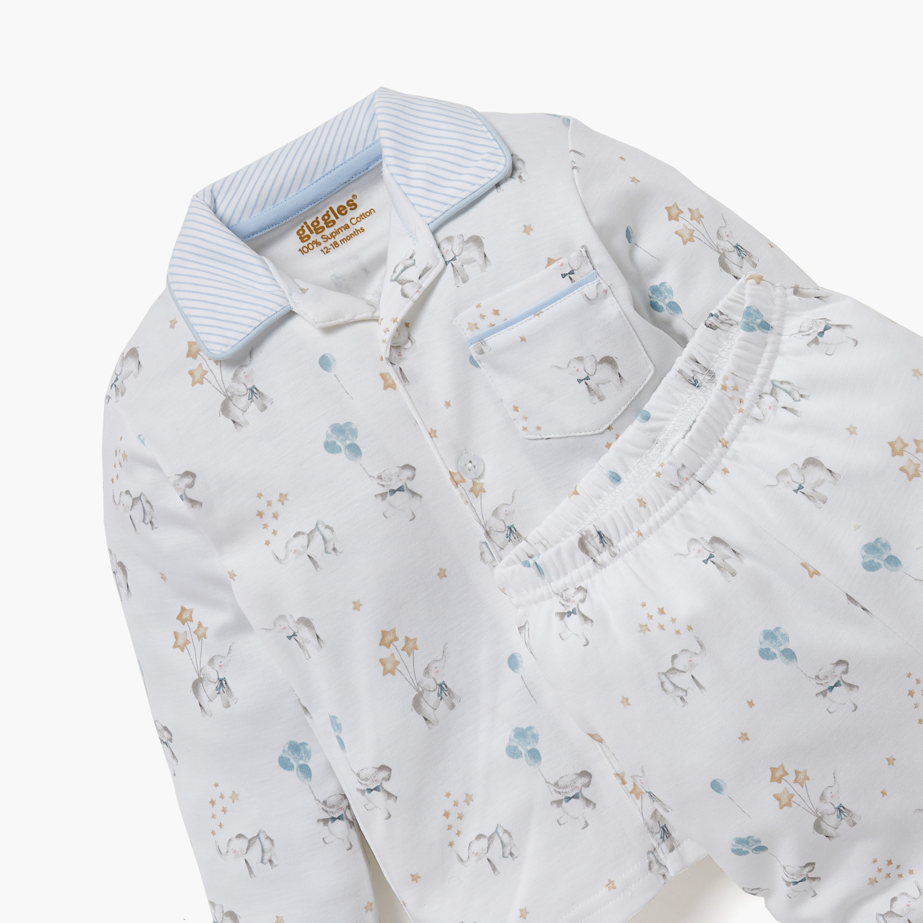 Giggles All-Over Elephant Print Shirt and Pyjama Set-baby-boys-clothing-nightwear-pyjamasets-image-3