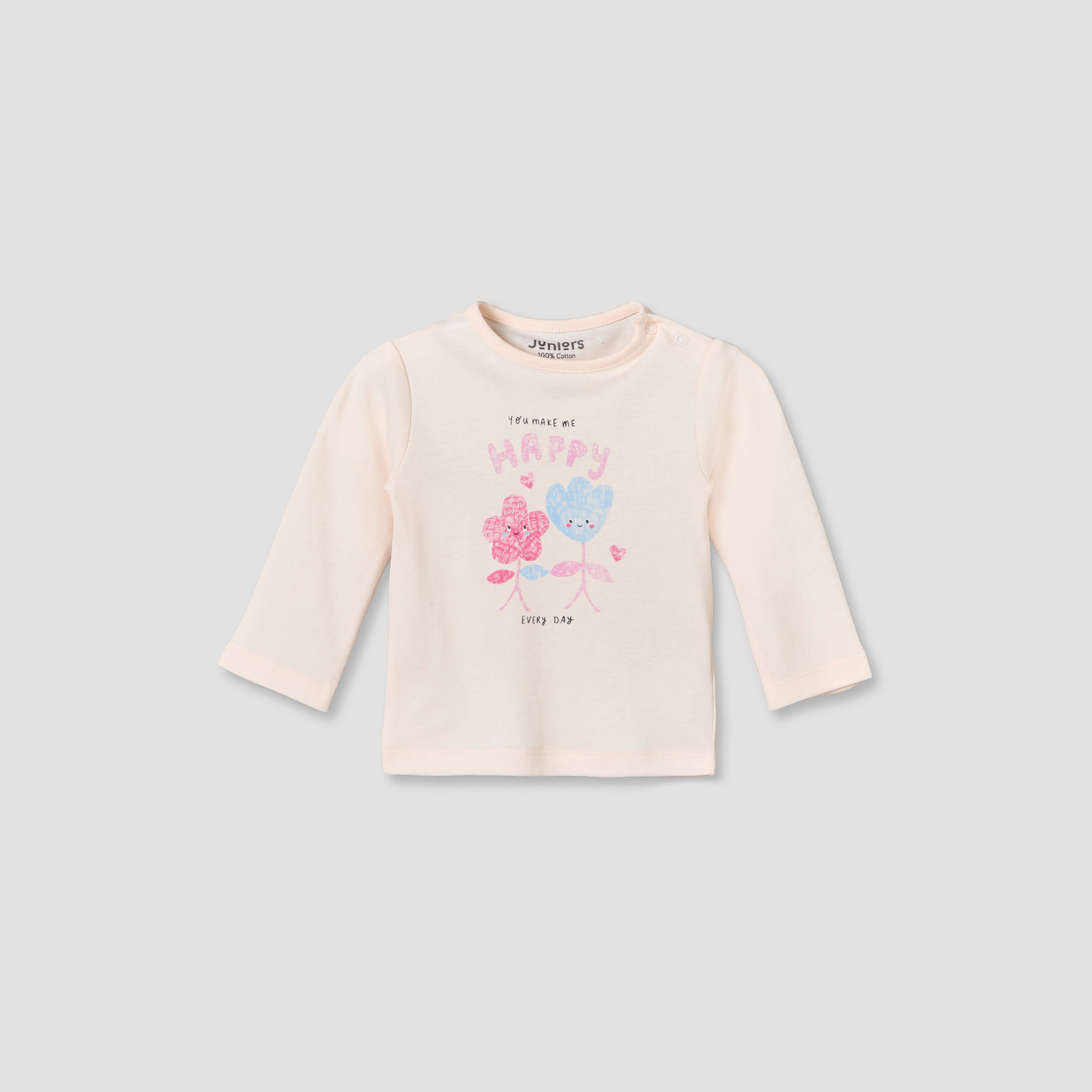 Juniors Cotton Round Neck Long Sleeves Pyjama Set with Floral Print-baby-girls-clothing-nightwear-pyjamasets-image-2