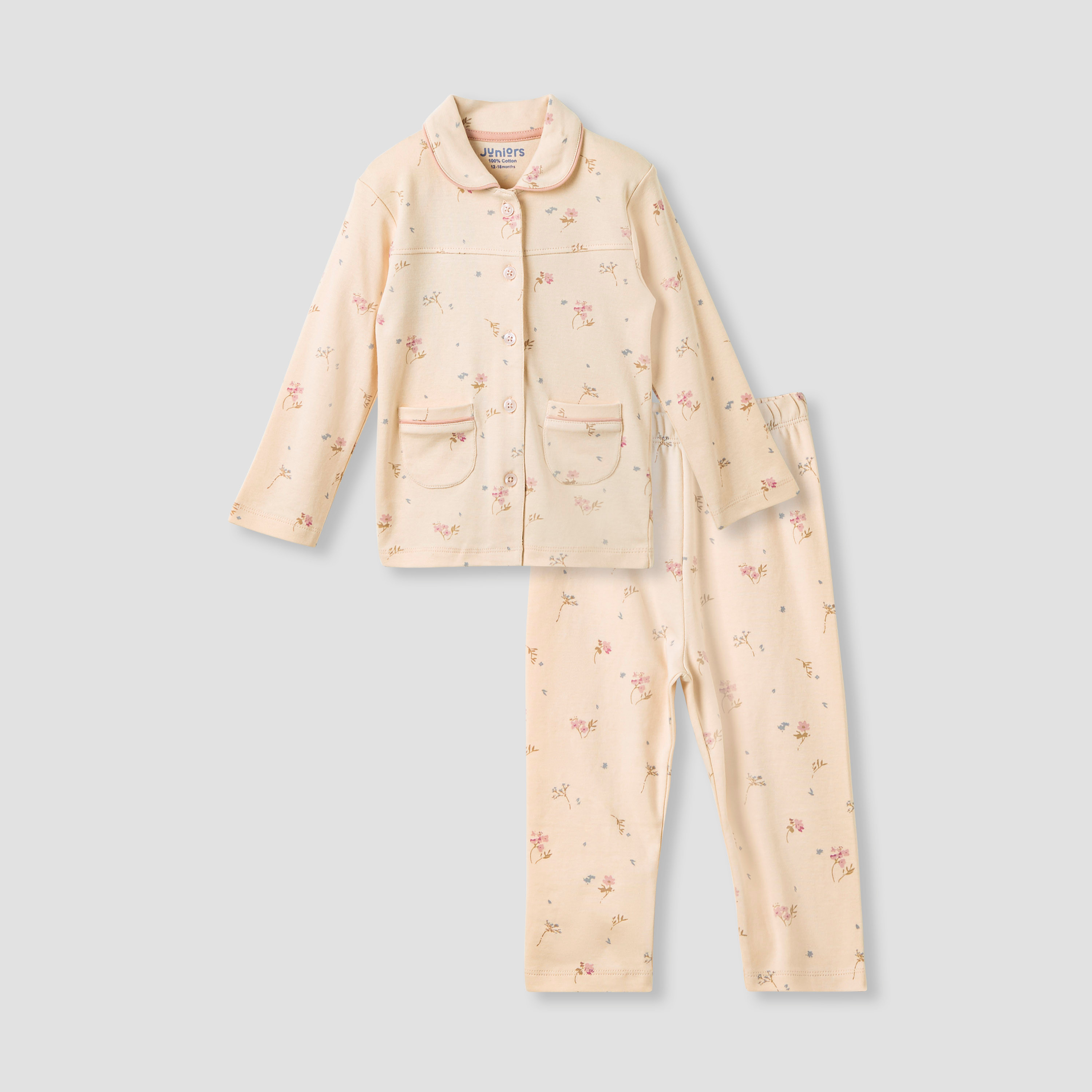 طقم بنطلون بيجاما وقميص بطبعات من جونيورز-baby-girls-clothing-nightwear-pyjamasets-image-1