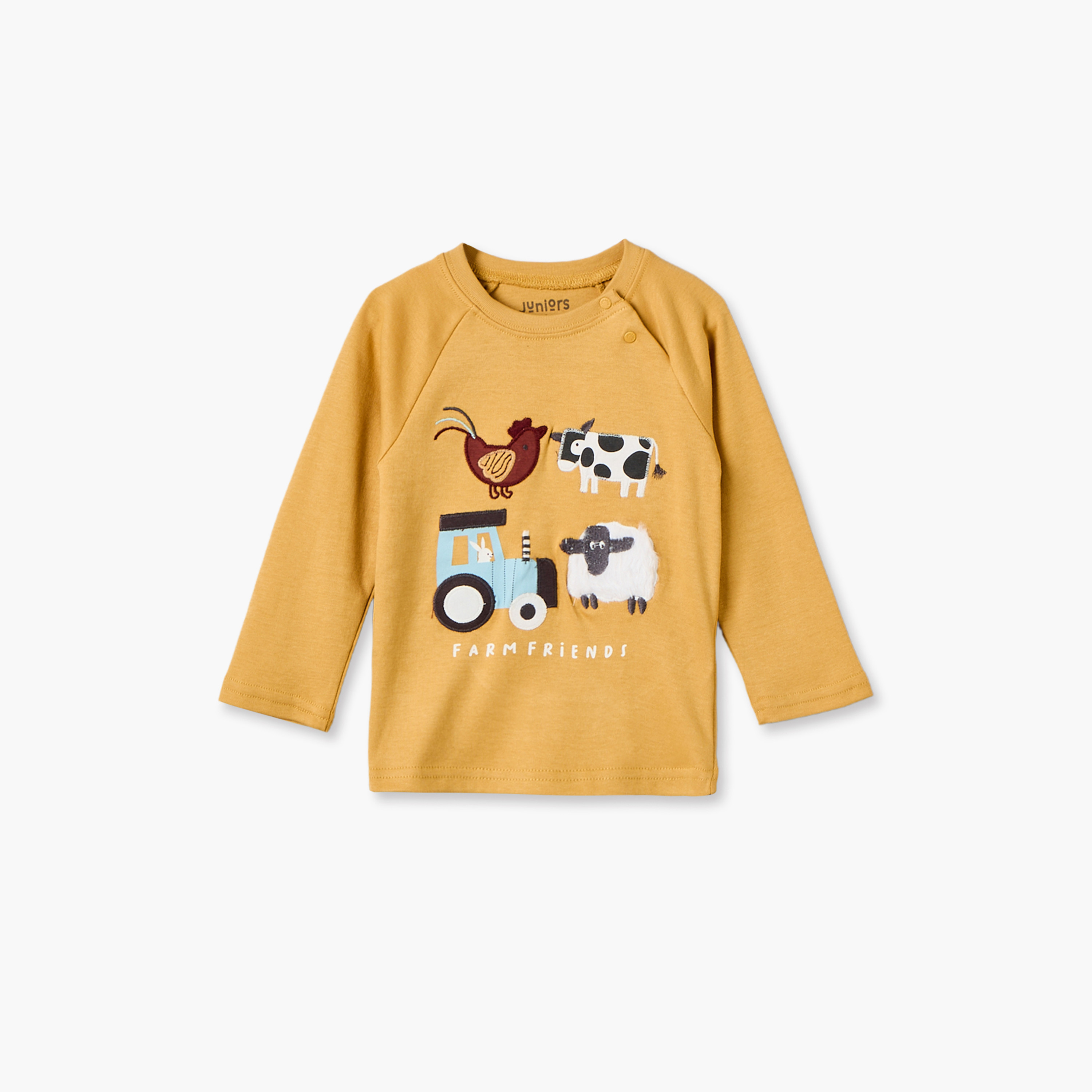 طقم بيجاما قطن بياقة ضيقة وأكمام طويلة وزخارف مزرعة من جونيورز-baby-boys-clothing-nightwear-pyjamasets-image-2