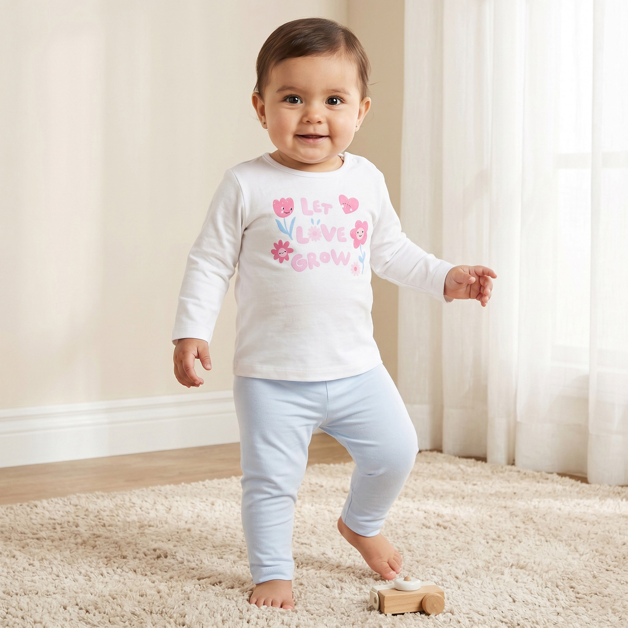 Juniors Cotton Crew Neck Long Sleeves Pyjama Set with Slogan Print-baby-girls-clothing-nightwear-pyjamasets-image-1
