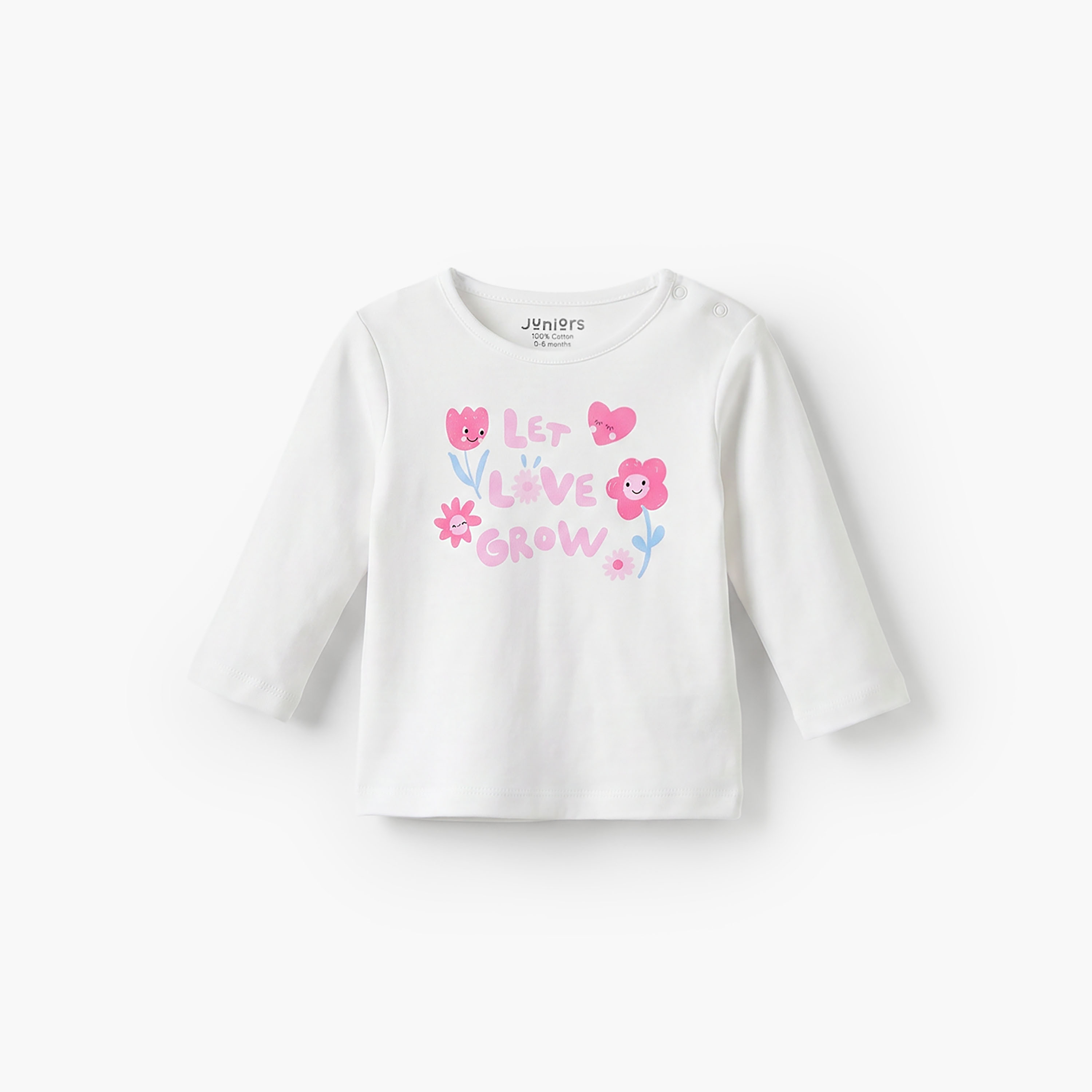 Juniors Cotton Crew Neck Long Sleeves Pyjama Set with Slogan Print-baby-girls-clothing-nightwear-pyjamasets-image-3