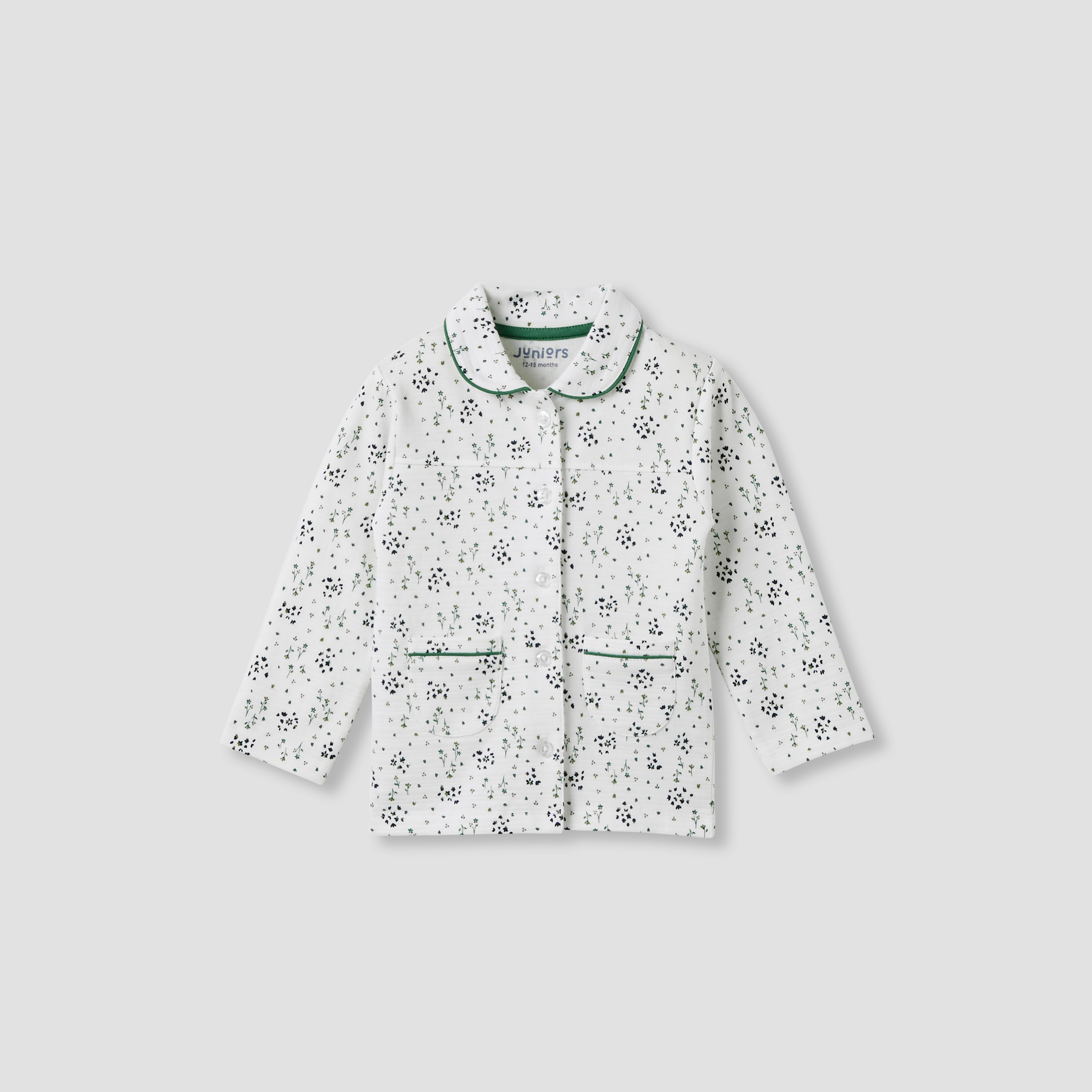 Juniors Floral Print Shirt and Pyjama Set-baby-girls-clothing-nightwear-pyjamasets-image-2