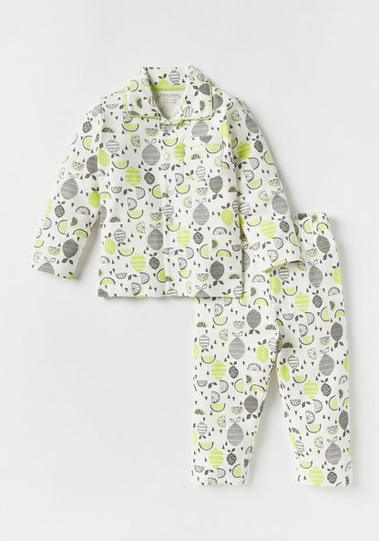 Juniors All-Over Fruit Print Shirt and Pyjama Set-Pyjama Sets-image-0