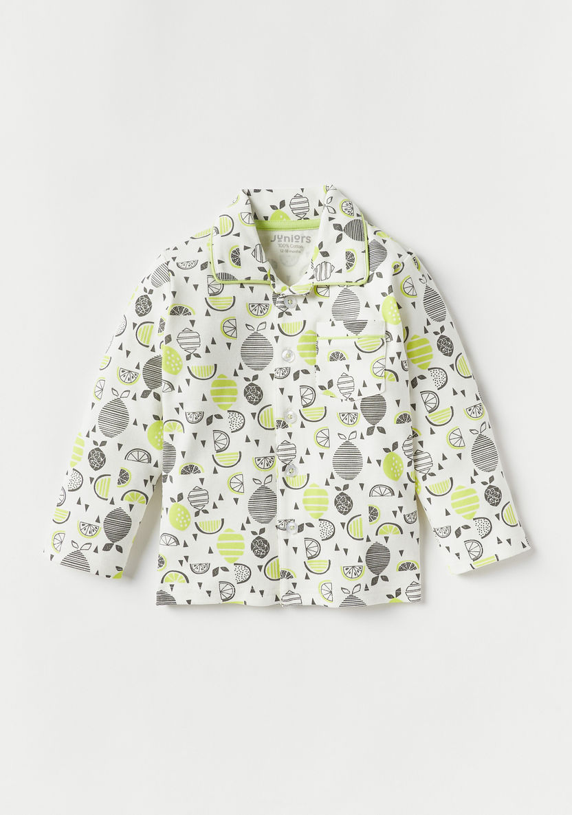 Juniors All-Over Fruit Print Shirt and Pyjama Set-Pyjama Sets-image-1
