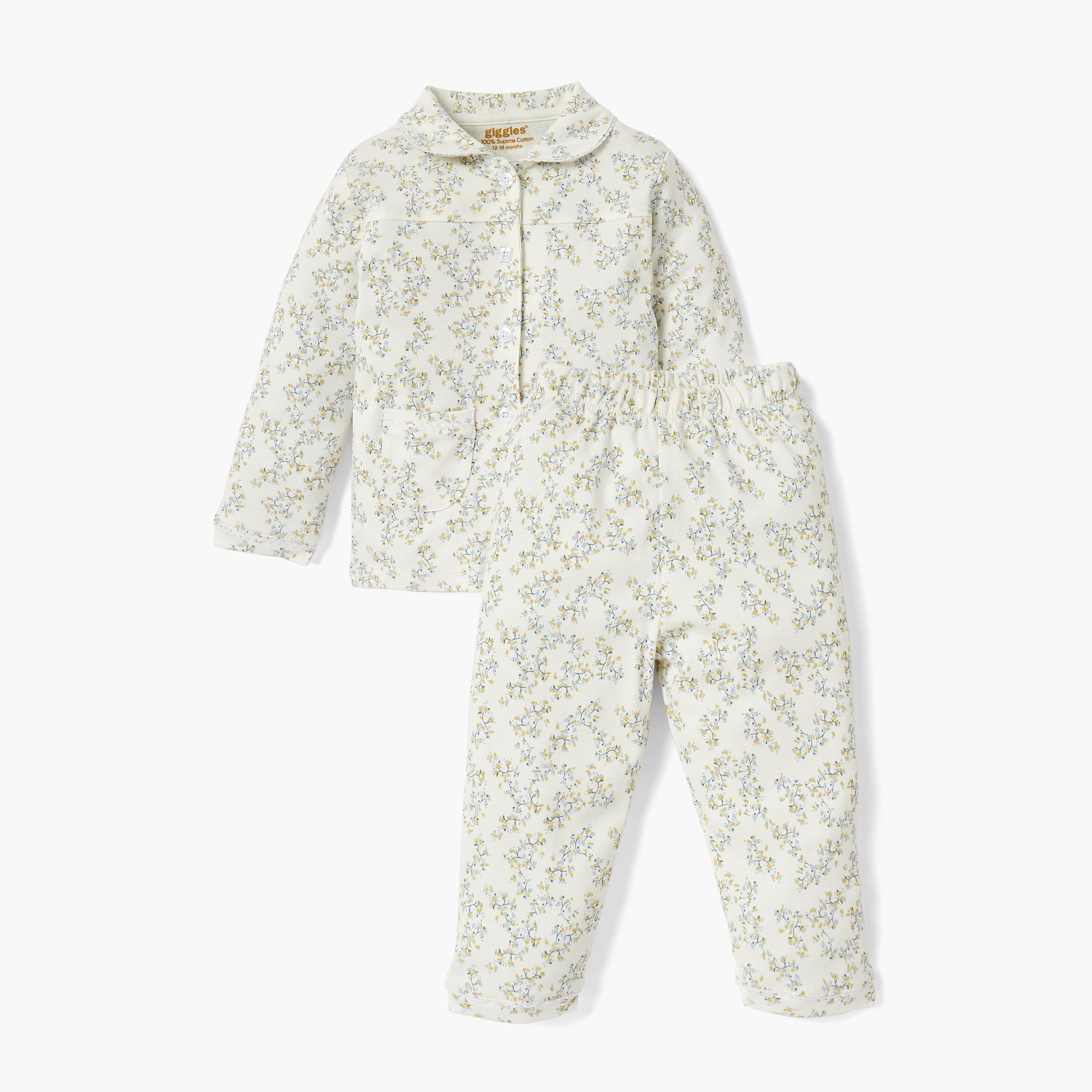 Giggles All-Over Floral Print Shirt and Pyjama Set-baby-girls-clothing-nightwear-pyjamasets-image-1