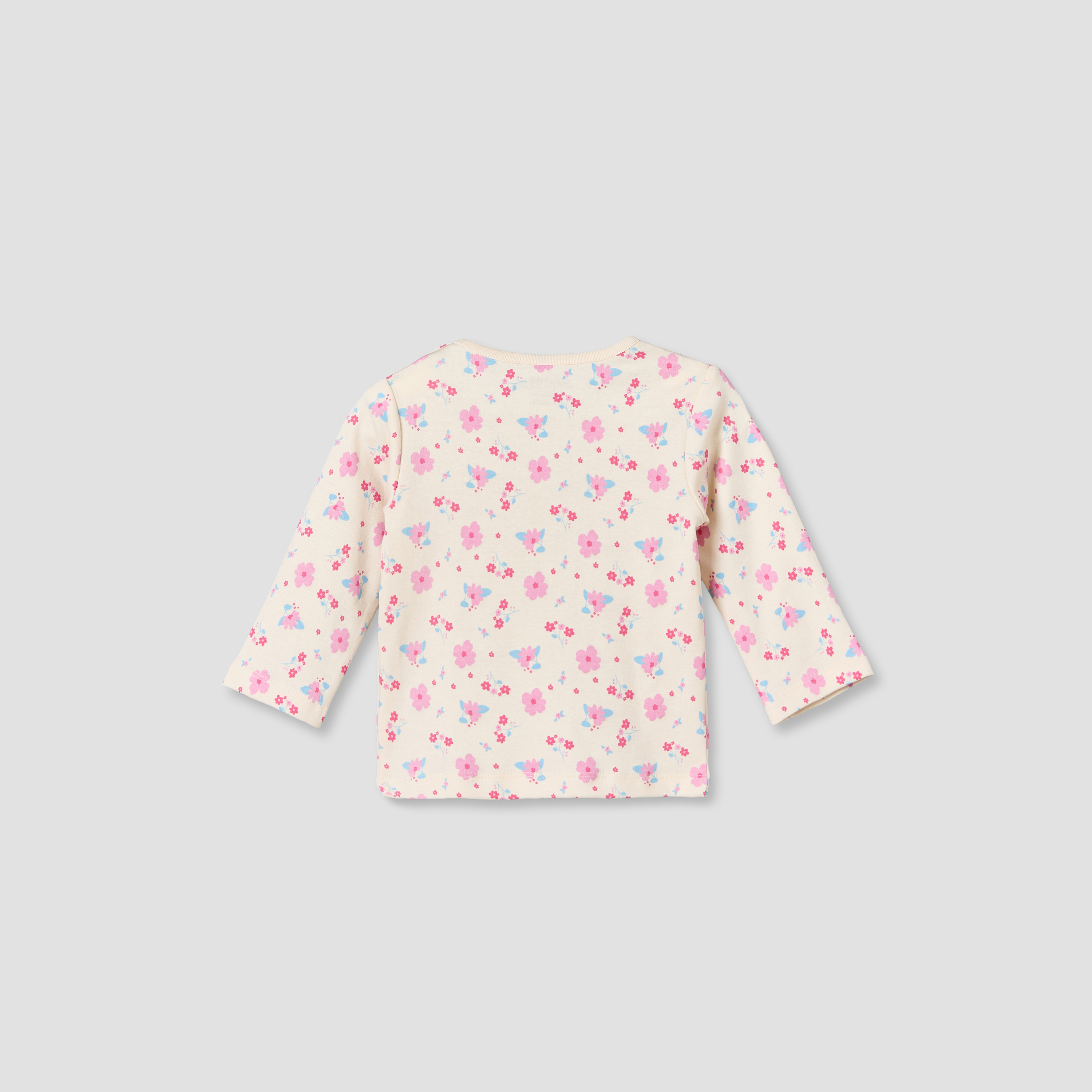 Juniors Cotton Crew Neck Long Sleeves Pyjama Set with Floral Print-baby-girls-clothing-nightwear-pyjamasets-image-4