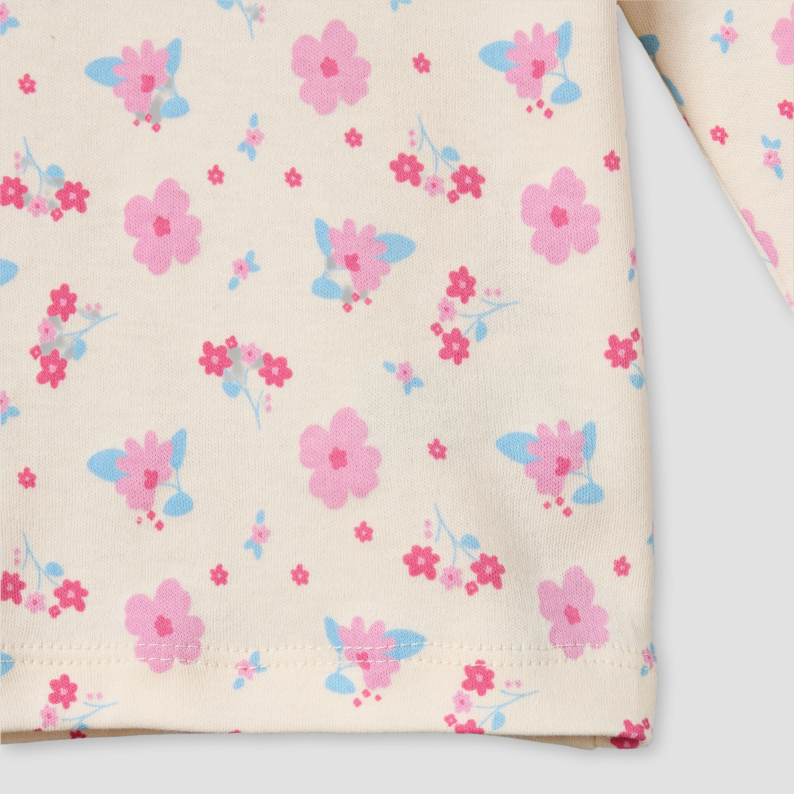 Juniors Cotton Crew Neck Long Sleeves Pyjama Set with Floral Print-baby-girls-clothing-nightwear-pyjamasets-image-7