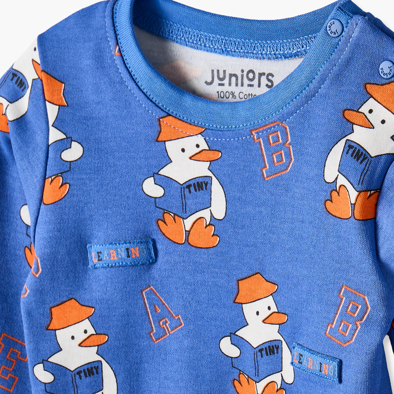 طقم بيجاما قطن بأكمام طويلة وياقة مستديرة وطبعات من جونيورز-baby-boys-clothing-nightwear-pyjamasets-image-7