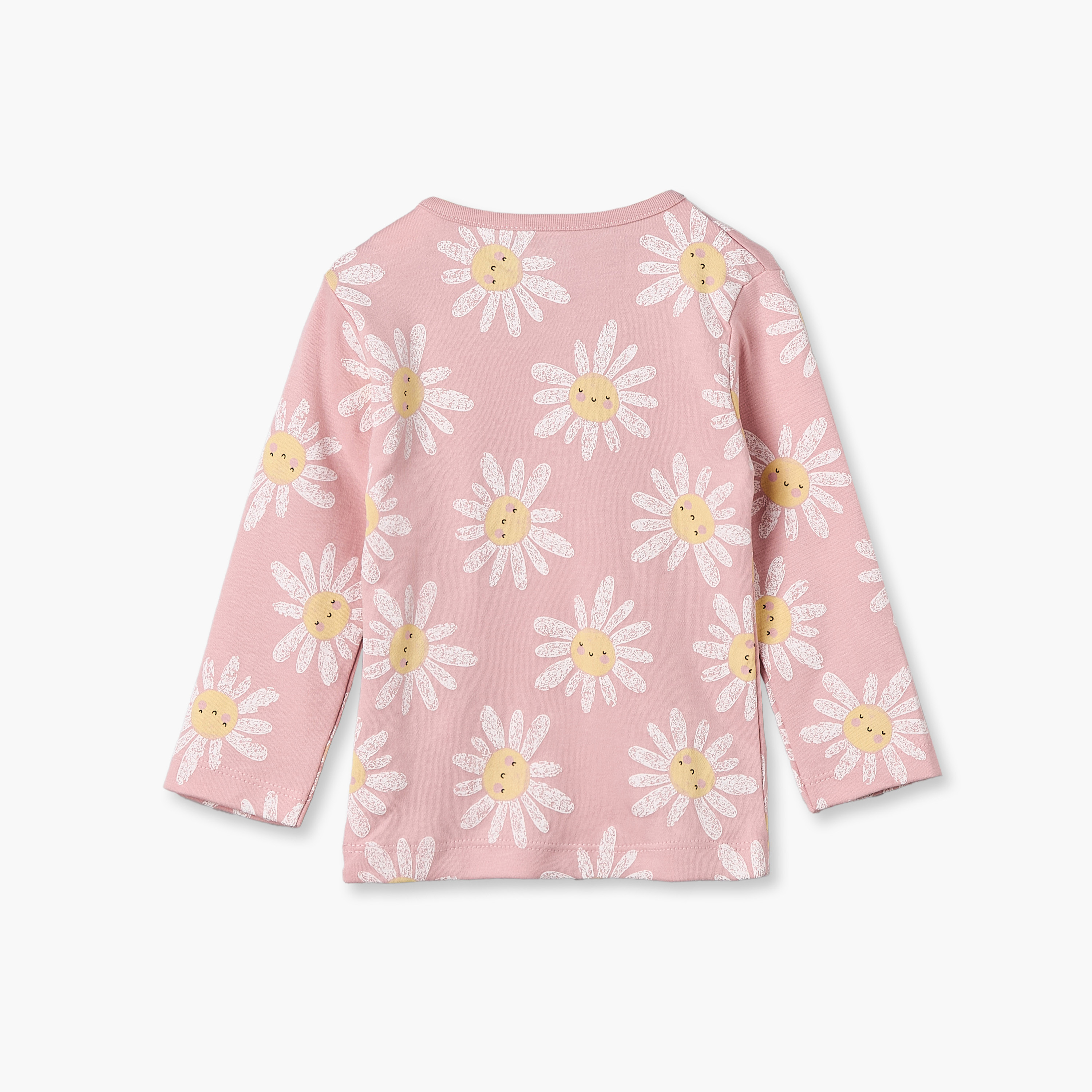 طقم بيجاما قطن بأكمام طويلة وياقة مستديرة بطبعات زهور من جونيورز-baby-girls-clothing-nightwear-pyjamasets-image-5