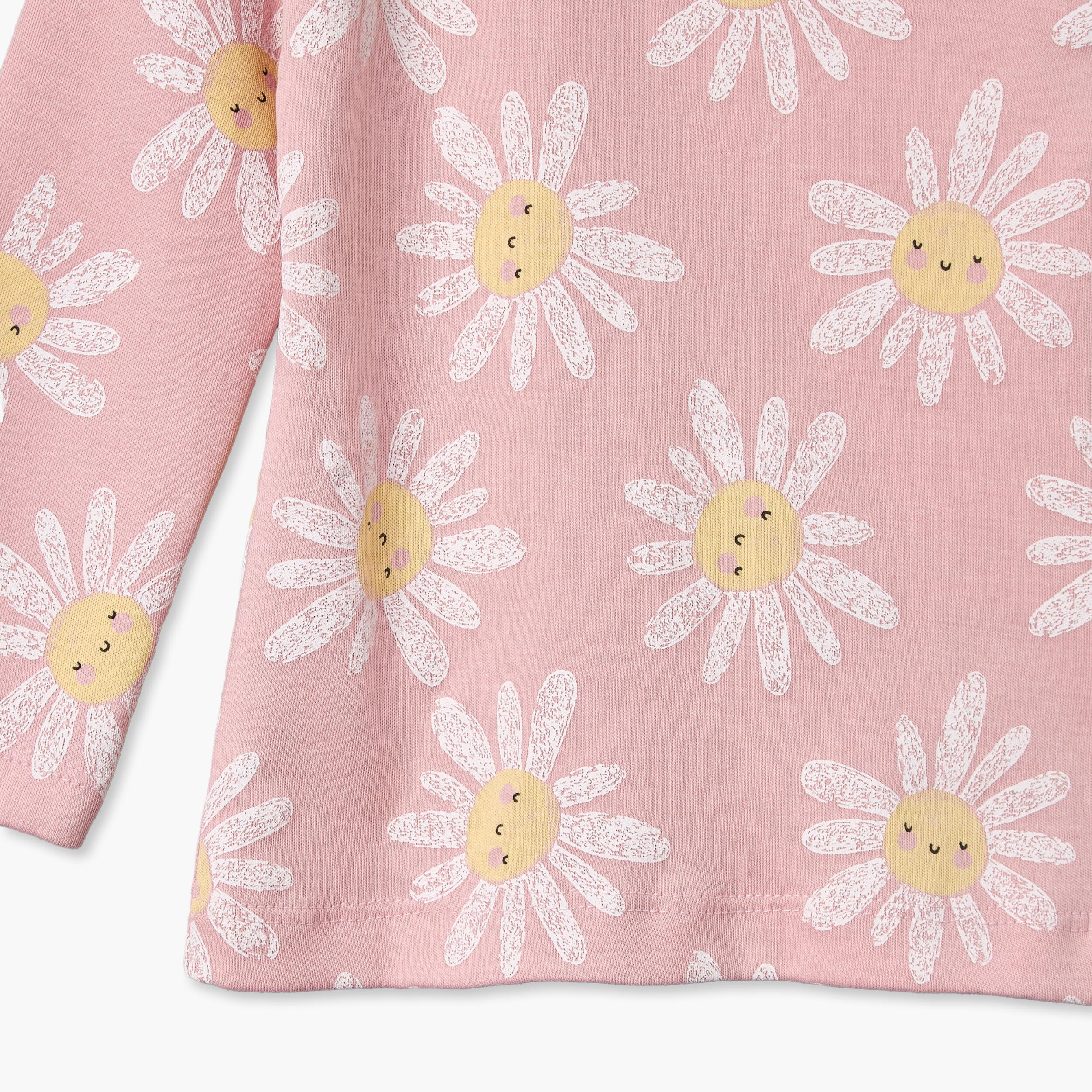 طقم بيجاما قطن بأكمام طويلة وياقة مستديرة بطبعات زهور من جونيورز-baby-girls-clothing-nightwear-pyjamasets-image-8