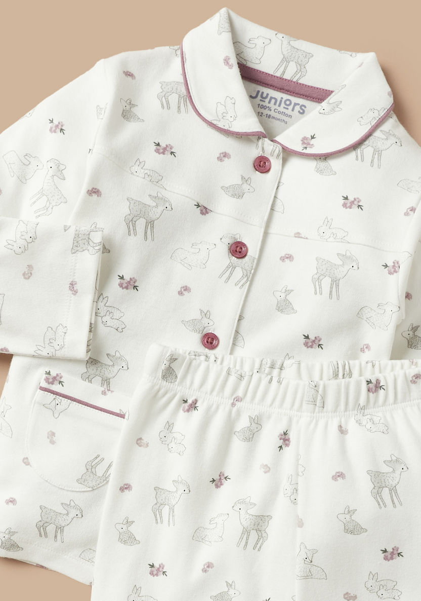 Juniors All-Over Deer Print Shirt and Pyjama Set-Pyjama Sets-image-3