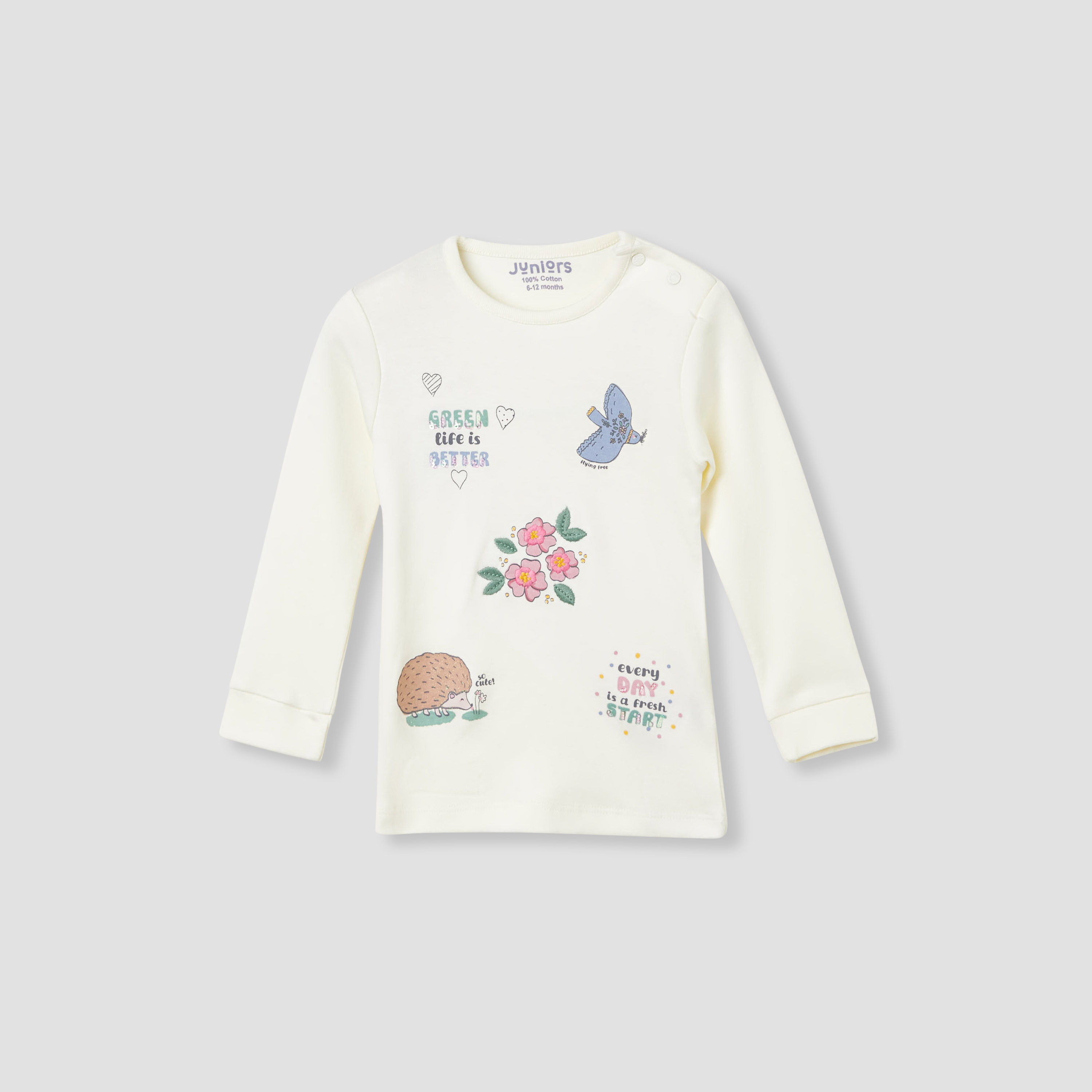 Juniors Printed T-shirt and Pyjama Set-baby-girls-clothing-nightwear-pyjamasets-image-2