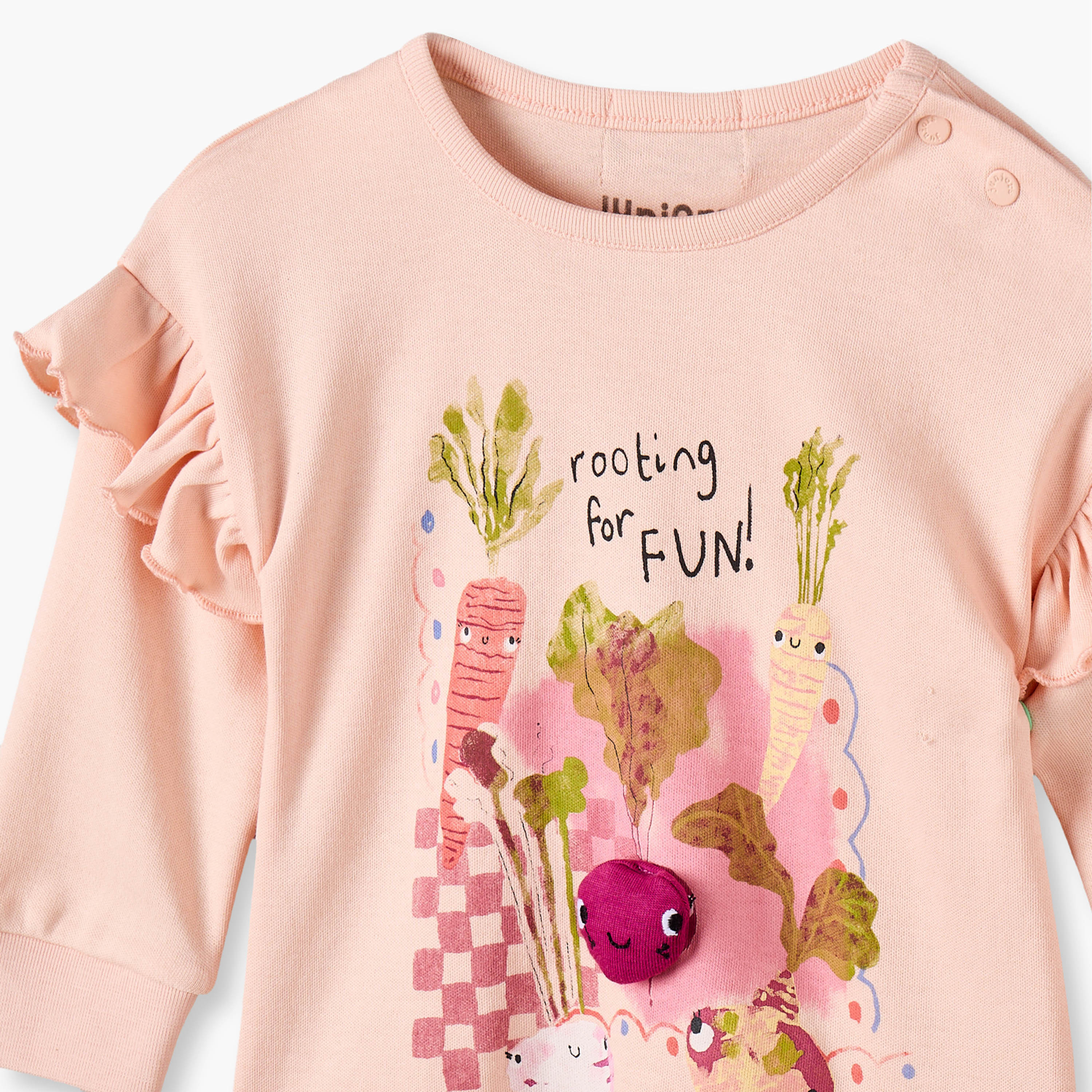 طقم بيجاما قطن بياقة ضيقة وأكمام طويلة وطبعات من جونيورز-baby-girls-clothing-nightwear-pyjamasets-image-7