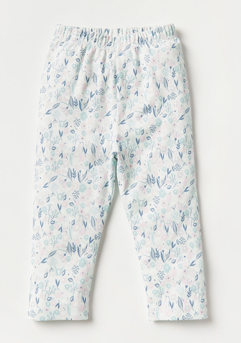 Juniors All-Over Floral Print Long Sleeves Shirt and Pyjama Set-Pyjama Sets-image-2