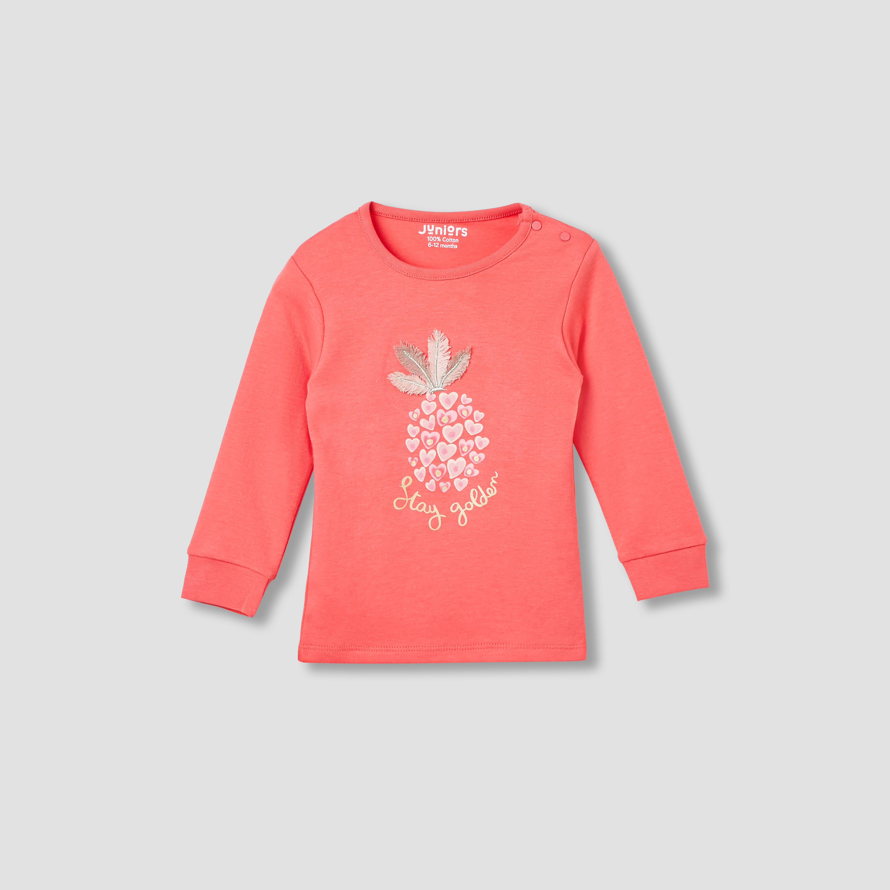 Juniors Pineapple Print T-shirt and Pyjama Set-baby-girls-clothing-nightwear-pyjamasets-image-2