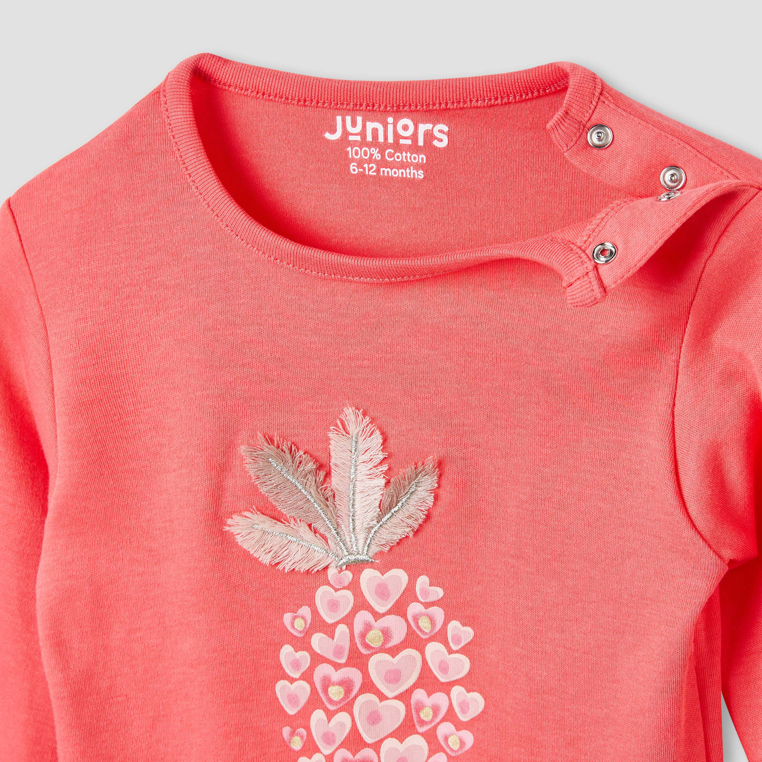 Juniors Pineapple Print T-shirt and Pyjama Set-baby-girls-clothing-nightwear-pyjamasets-image-4