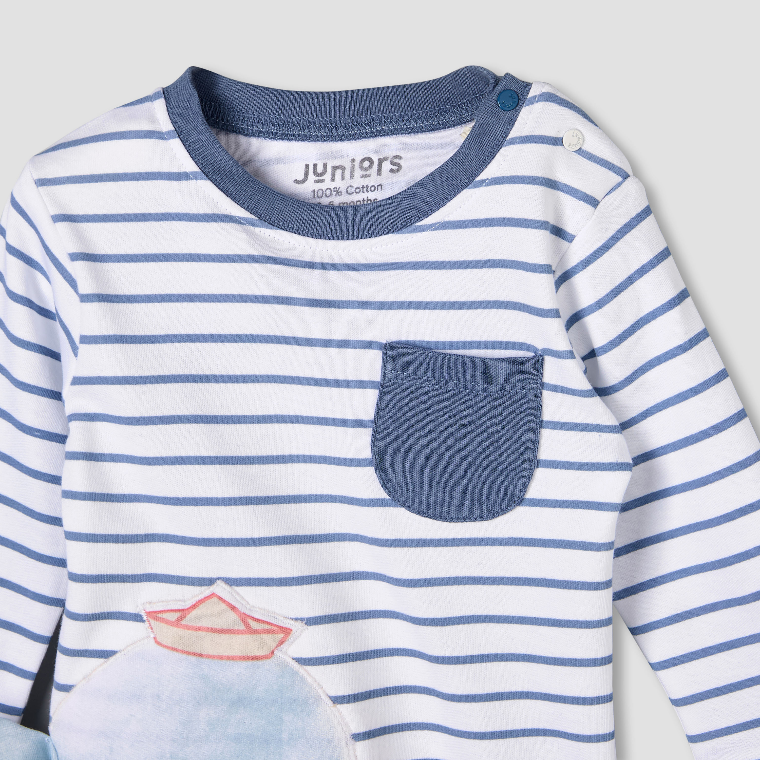 Juniors Cotton Round Neck Long Sleeve Pyjama Set with Print-baby-boys-clothing-nightwear-pyjamasets-image-5