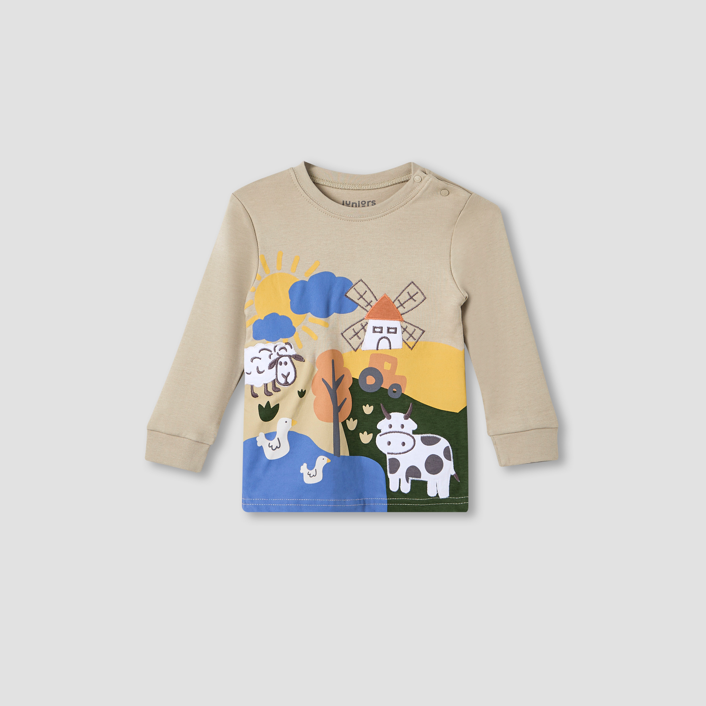 Juniors Farmyard Print T-shirt and Pyjama Set-baby-boys-clothing-nightwear-pyjamasets-image-3