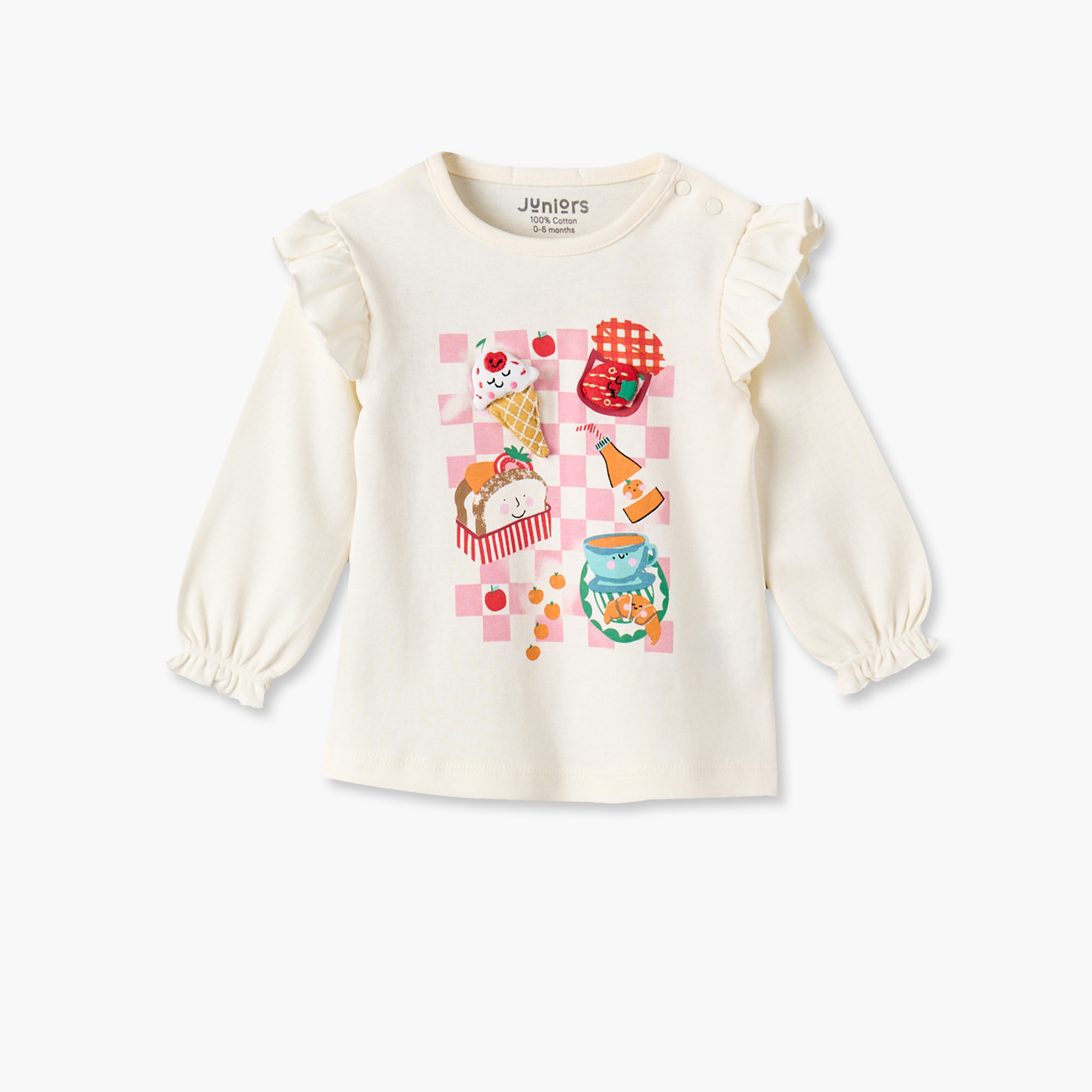 طقم بيجاما قطن بياقة ضيقة وأكمام طويلة وطبعات من جونيورز-baby-girls-clothing-nightwear-pyjamasets-image-3