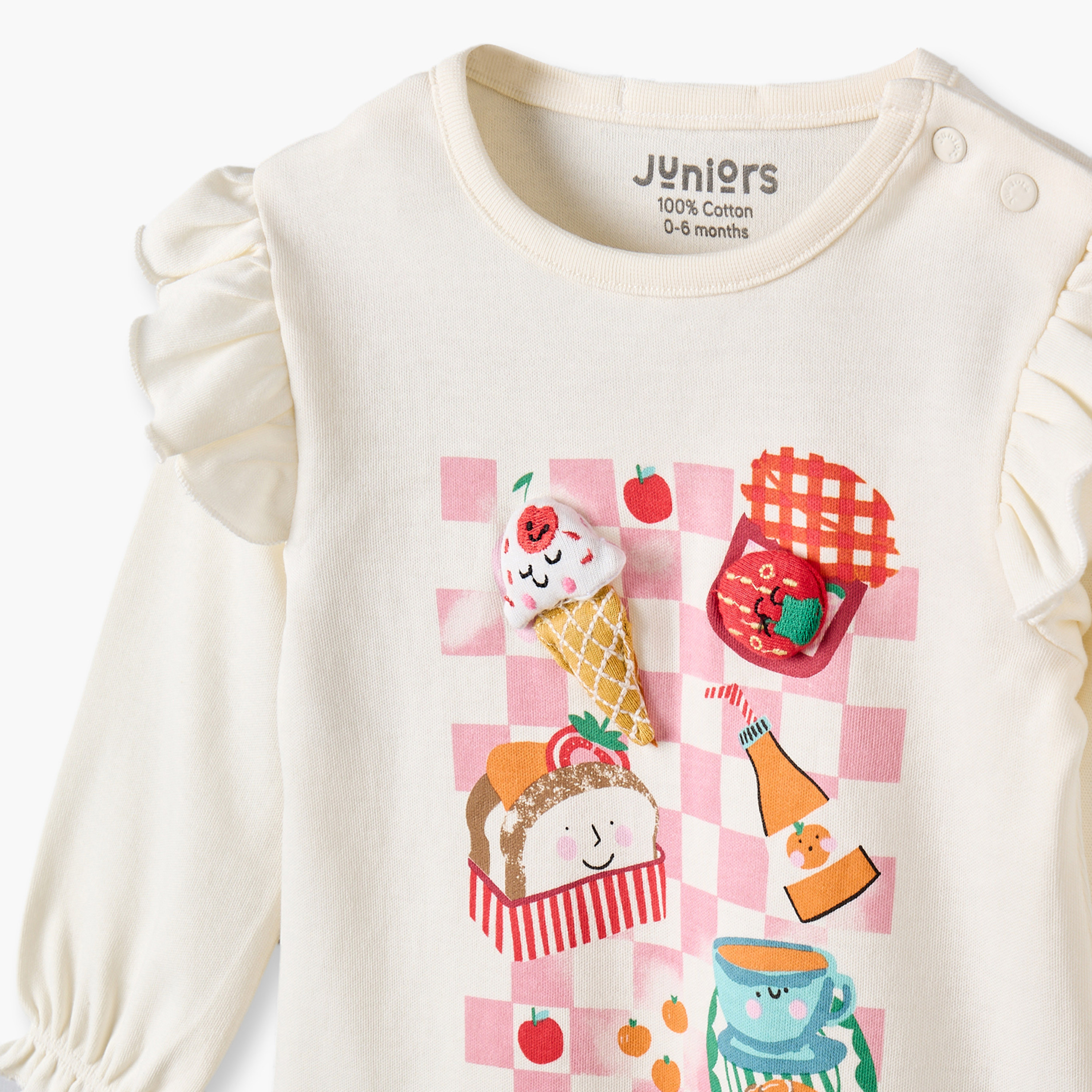 طقم بيجاما قطن بياقة ضيقة وأكمام طويلة وطبعات من جونيورز-baby-girls-clothing-nightwear-pyjamasets-image-7