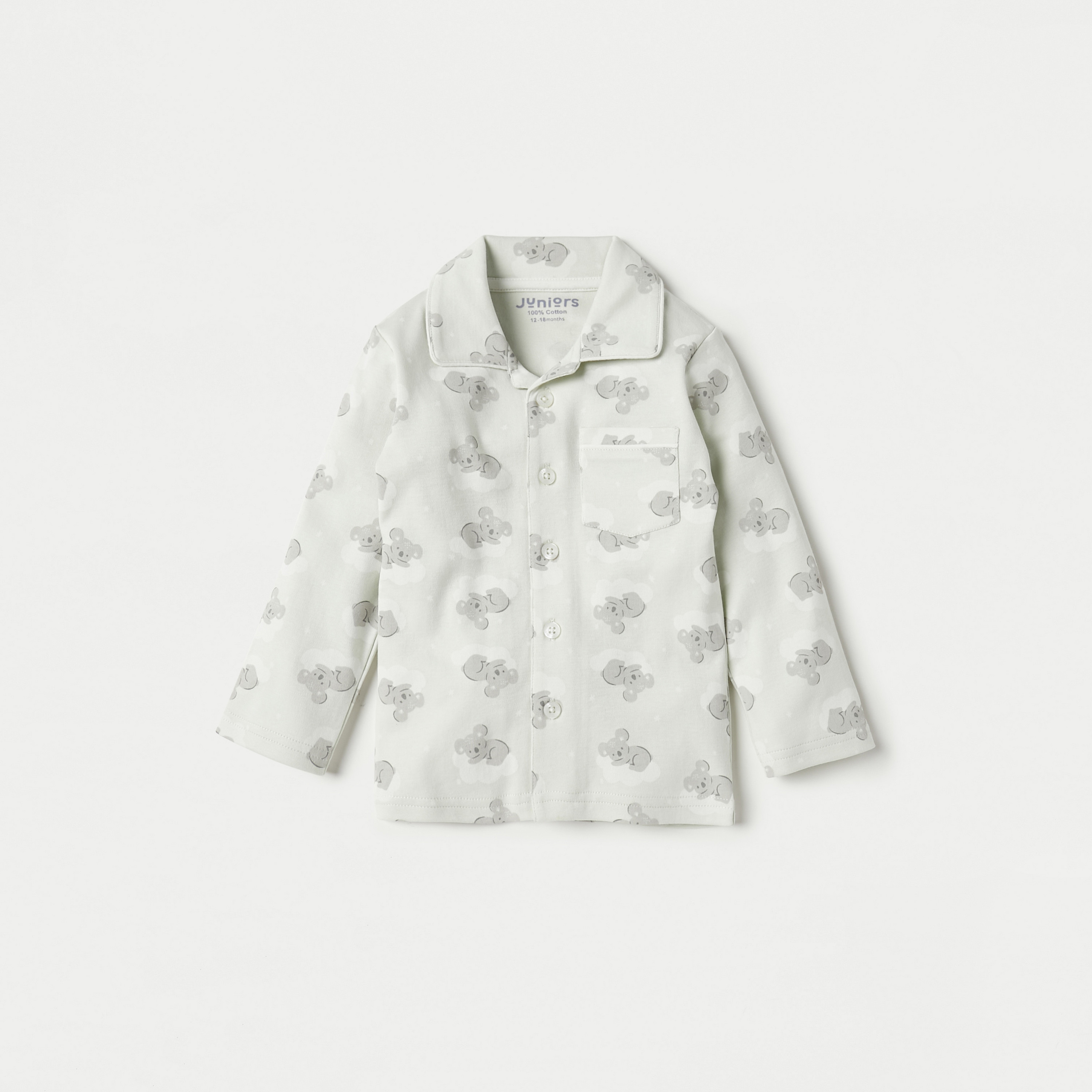 Juniors All-Over Koala Print Long Sleeves Shirt and Elasticated Pyjama Set-baby-boys-clothing-nightwear-pyjamasets-image-2