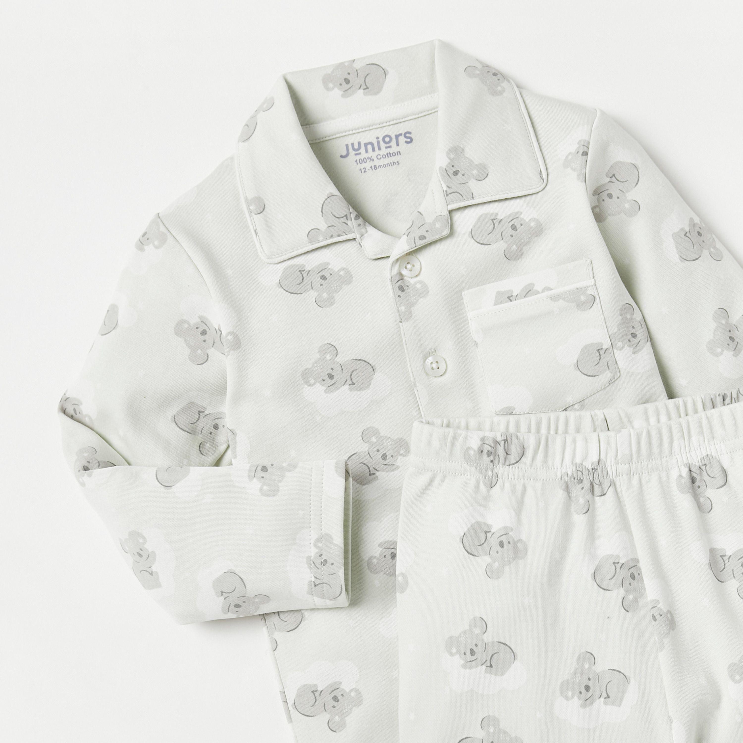 Juniors All-Over Koala Print Long Sleeves Shirt and Elasticated Pyjama Set-baby-boys-clothing-nightwear-pyjamasets-image-4