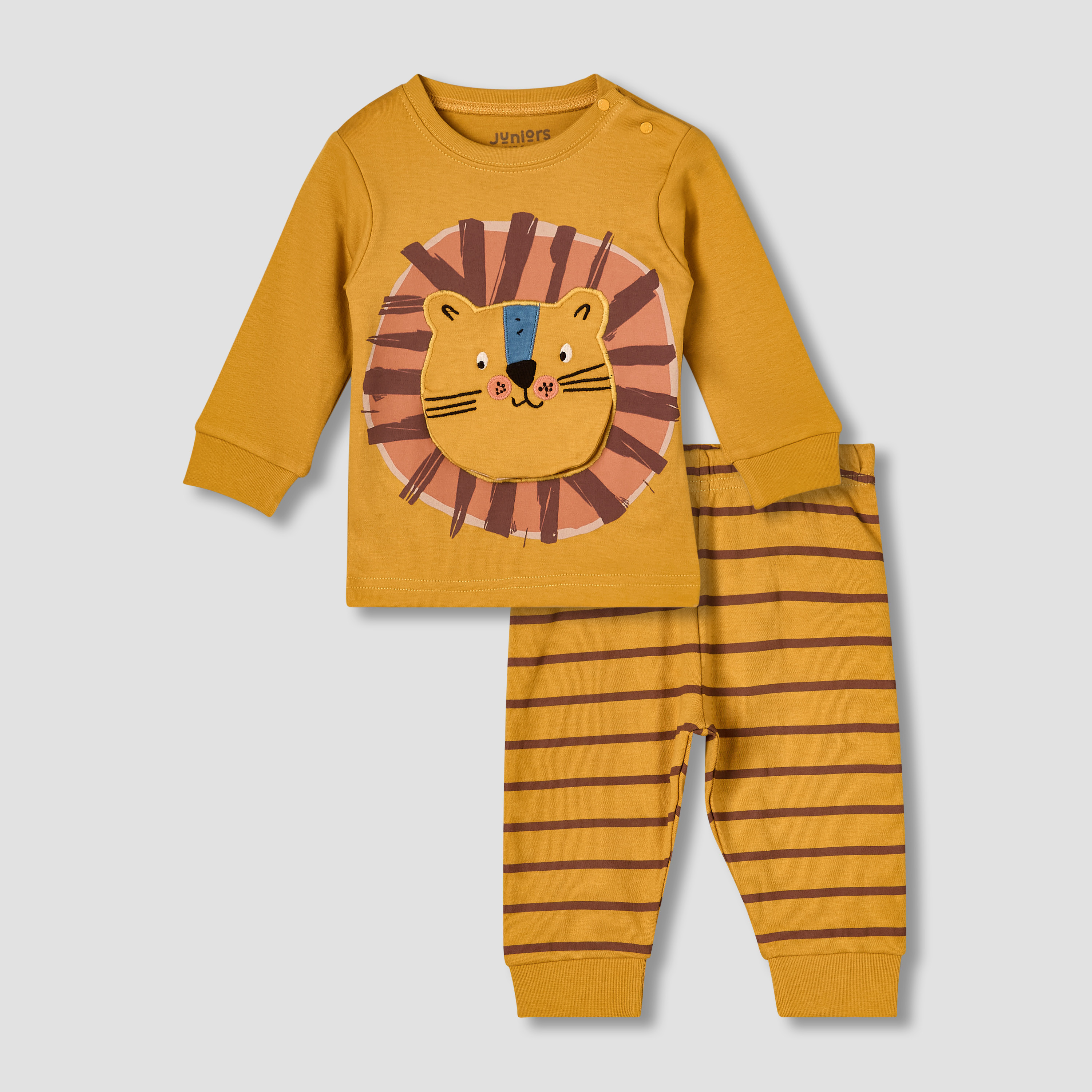 Juniors Cotton Round Neck Long Sleeve Pyjama Set with Print-baby-boys-clothing-nightwear-pyjamasets-image-2