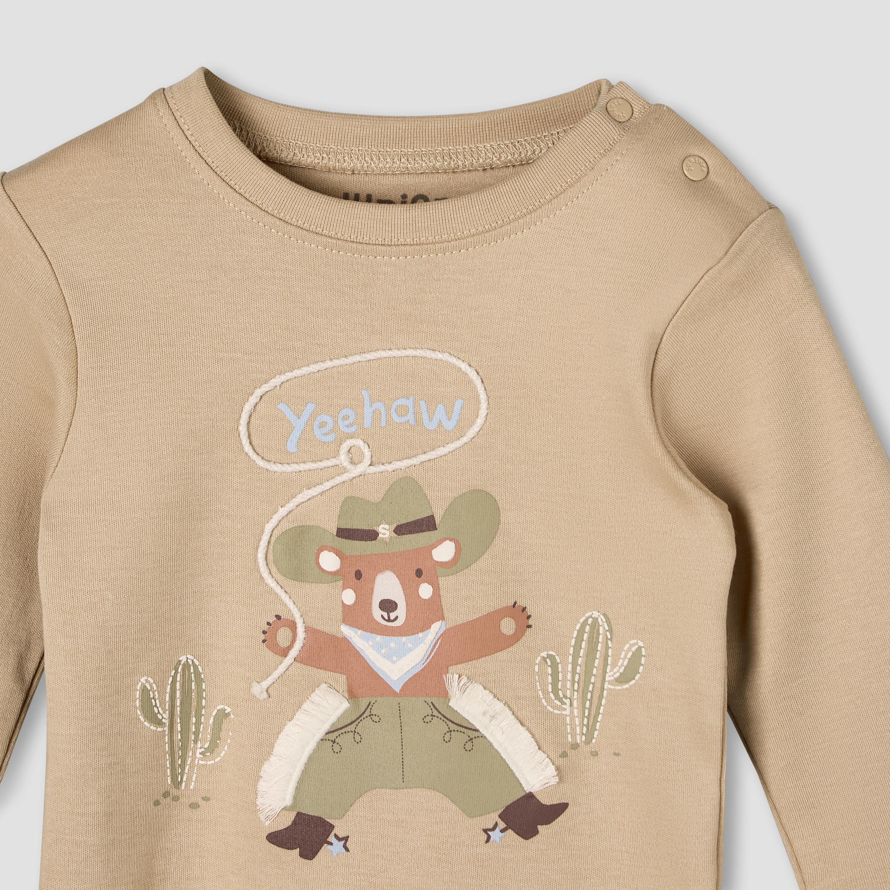 Juniors Cotton Round Neck Long Sleeves Pyjama Set with Bear Print-baby-boys-clothing-nightwear-pyjamasets-image-5