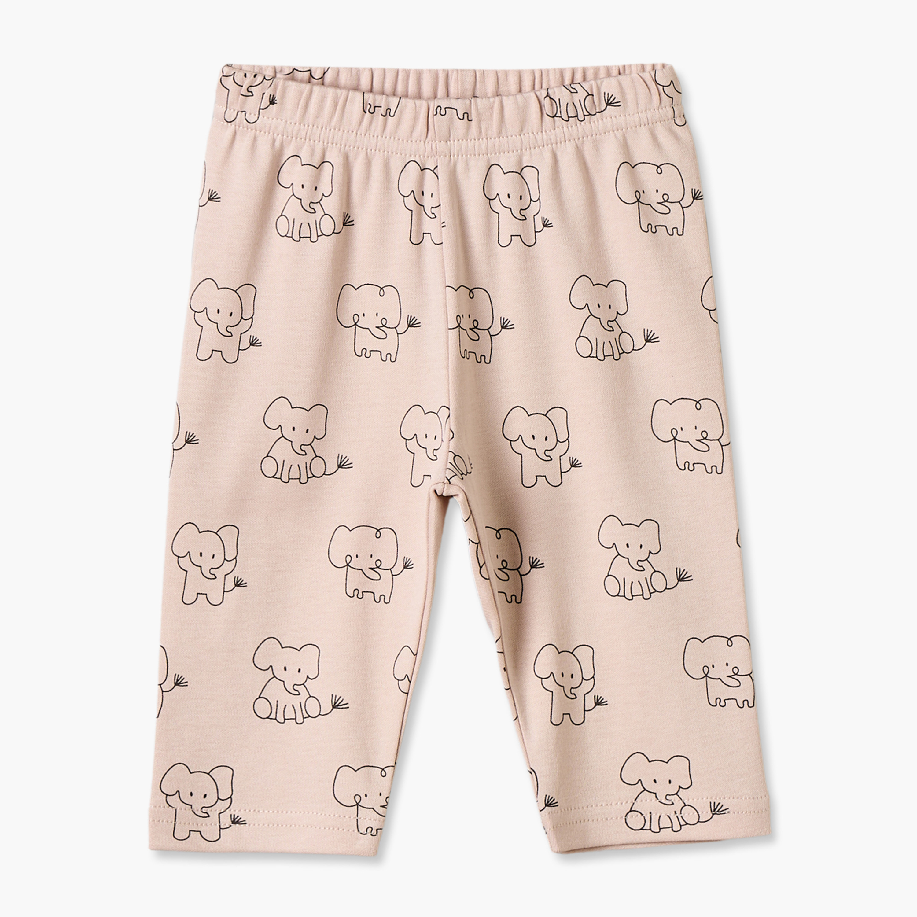 Juniors Cotton Crew Neck Long Sleeves Pyjama Set with Elephant Print-baby-girls-clothing-winterwear-pyjamasets-image-2