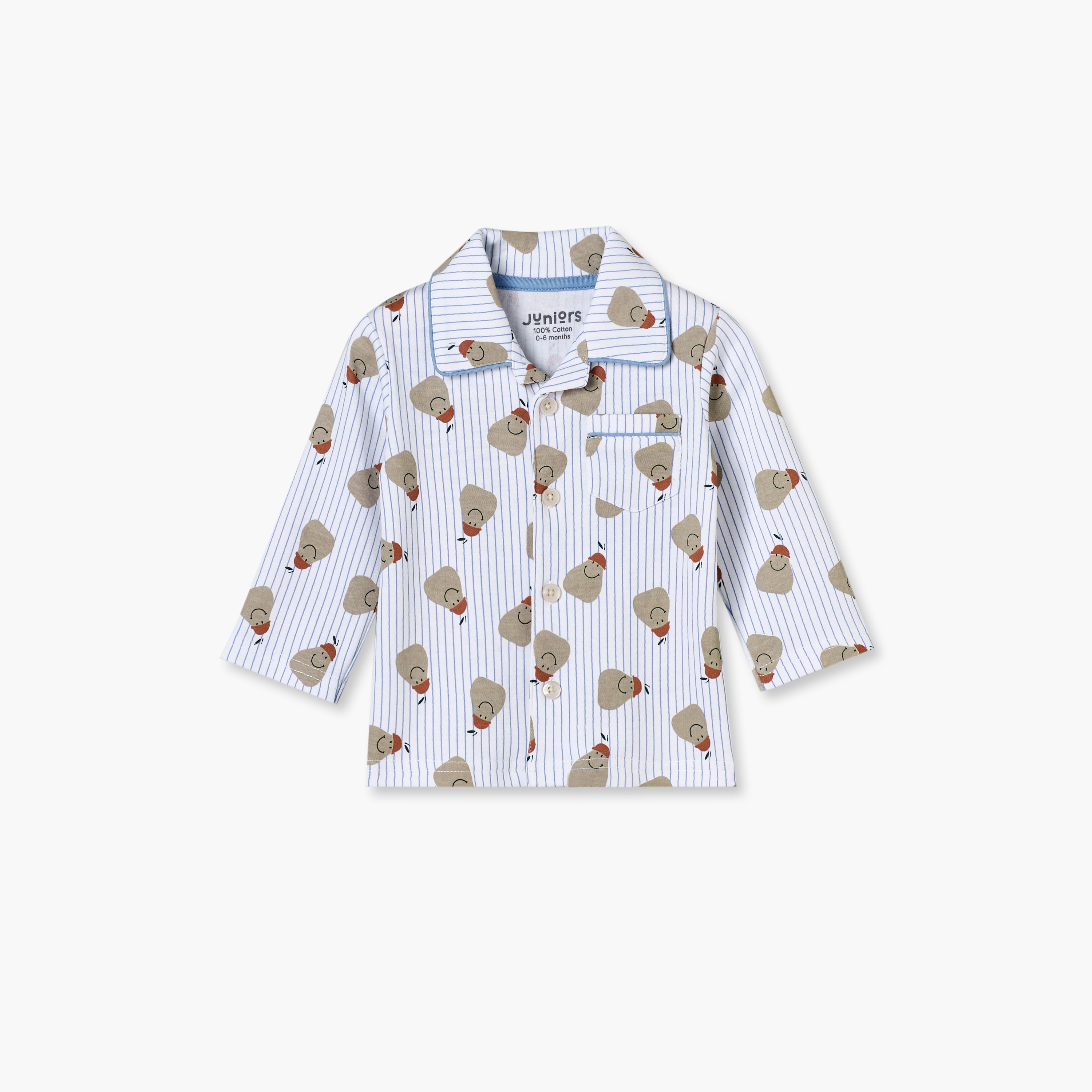 طقم بيجاما قطني بياقة وأكمام طويلة بطبعة كمثرى من جونيورز-baby-boys-clothing-nightwear-pyjamasets-image-3