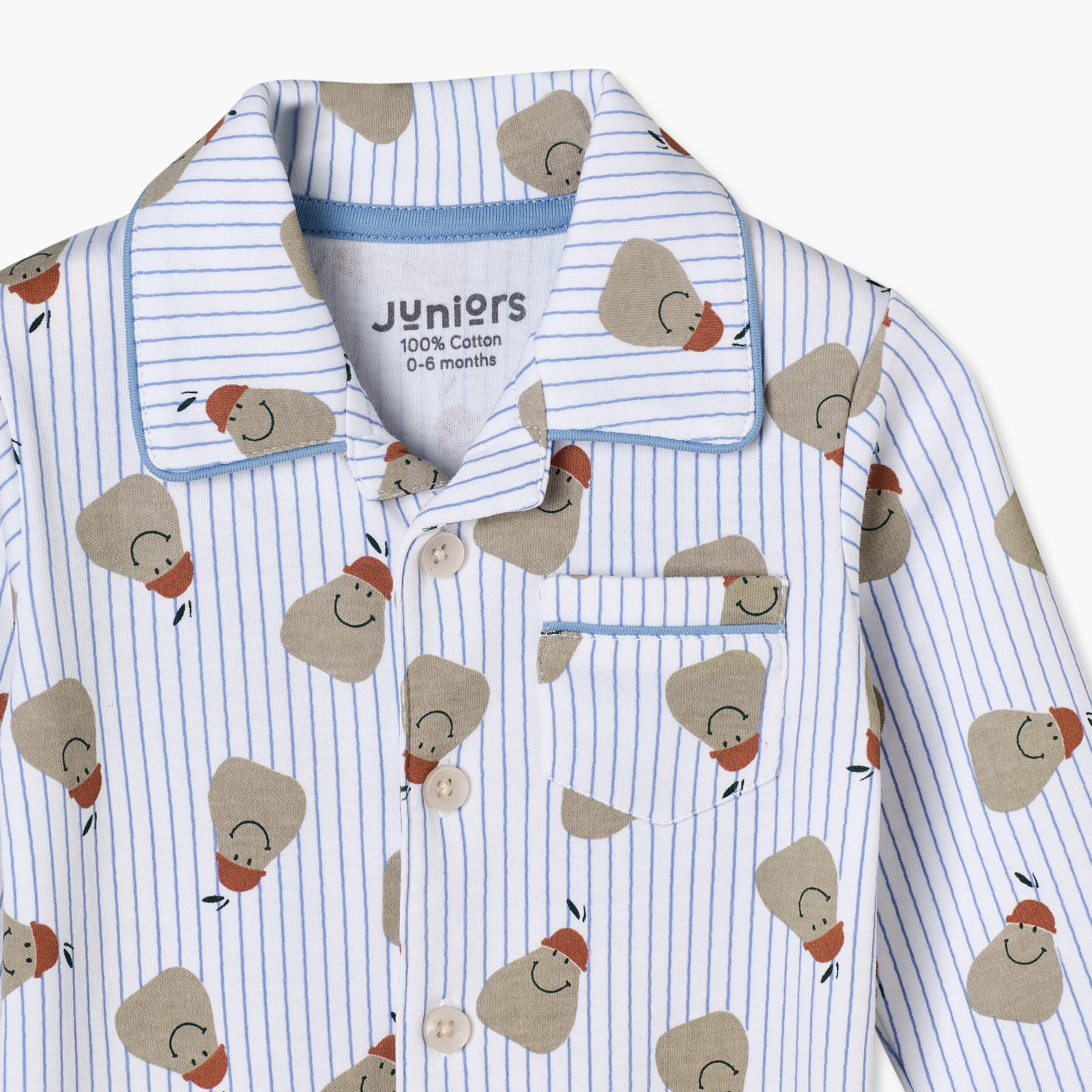 طقم بيجاما قطني بياقة وأكمام طويلة بطبعة كمثرى من جونيورز-baby-boys-clothing-nightwear-pyjamasets-image-7