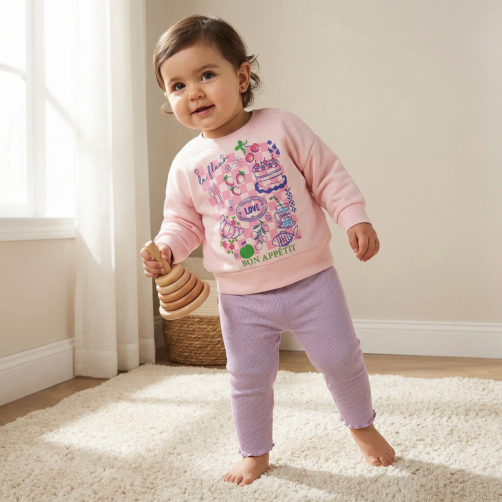 Juniors Cotton Round Neck Long Sleeve Pyjama Set with Print-baby-girls-clothing-nightwear-pyjamasets-image-1