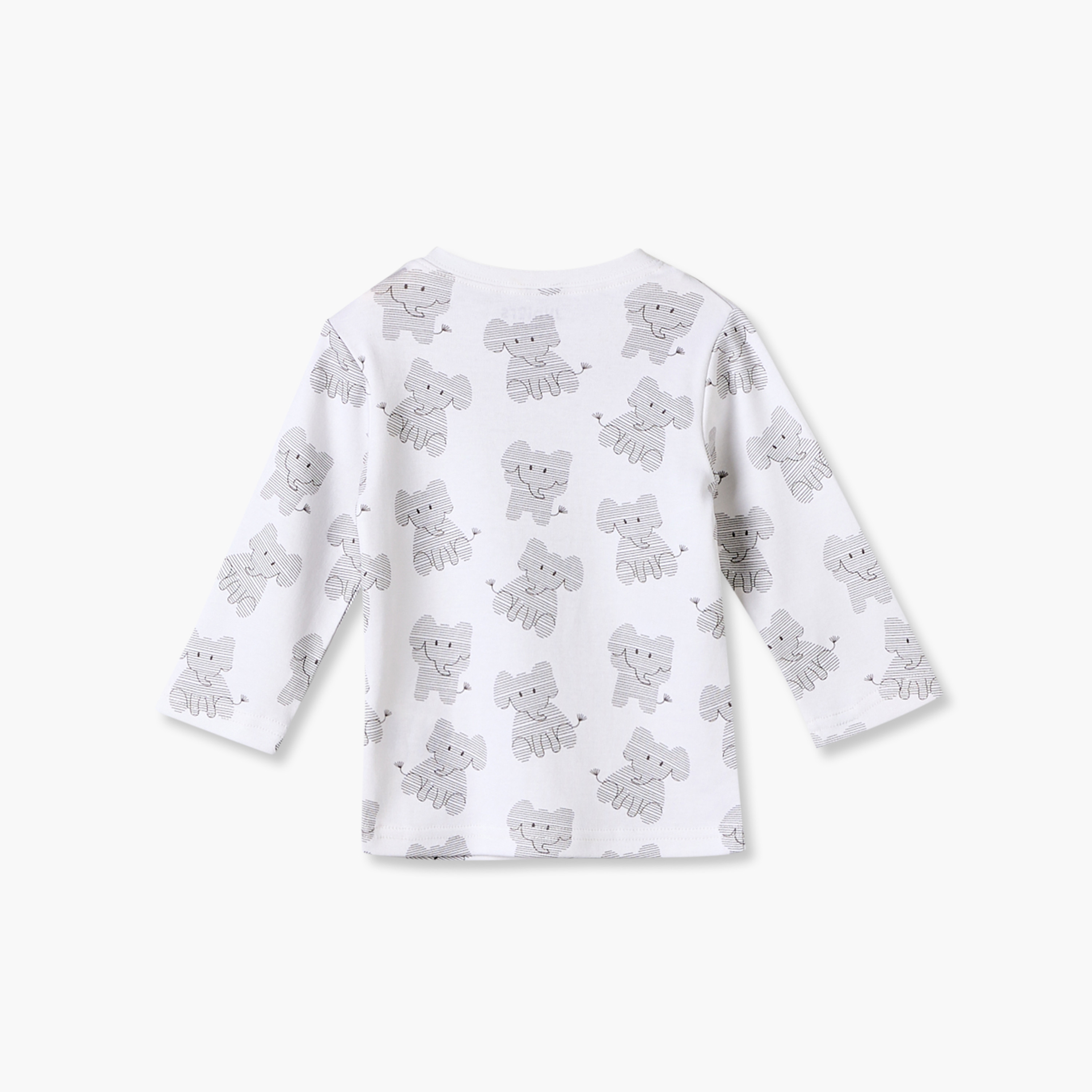Juniors Cotton Crew Neck Long Sleeves Pyjama Set with Elephant Print-baby-boys-clothing-nightwear-pyjamasets-image-3