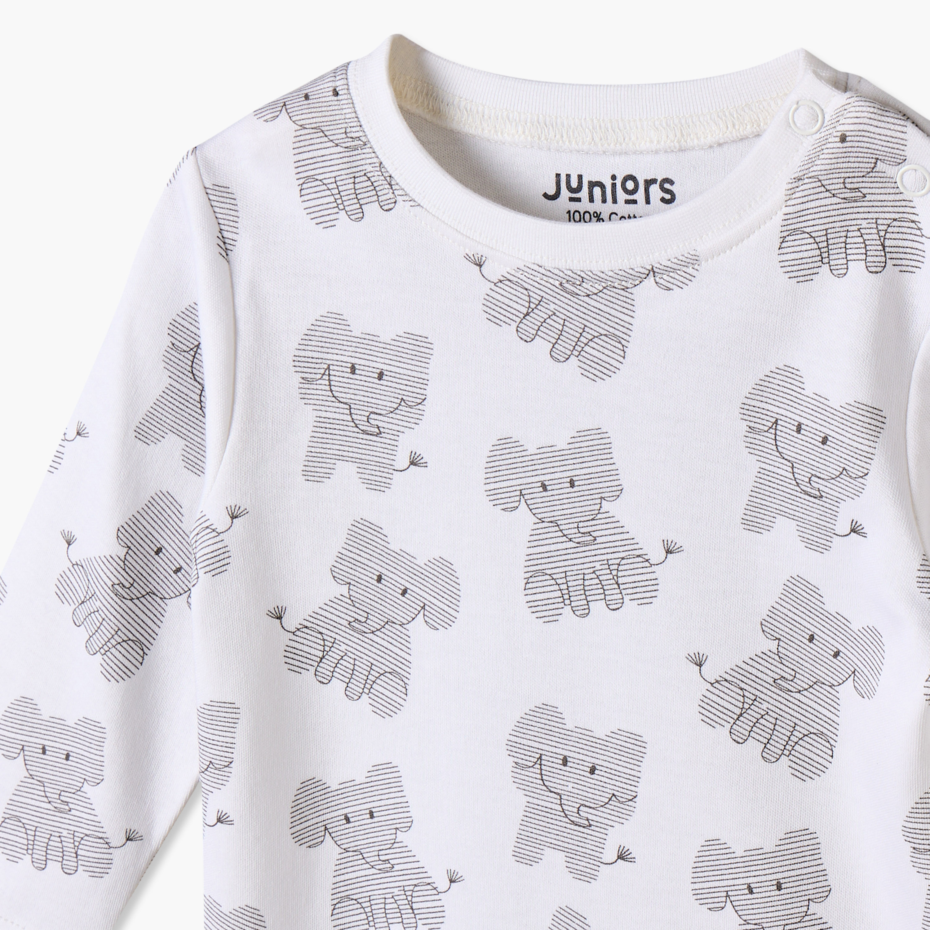 Juniors Cotton Crew Neck Long Sleeves Pyjama Set with Elephant Print-baby-boys-clothing-nightwear-pyjamasets-image-5