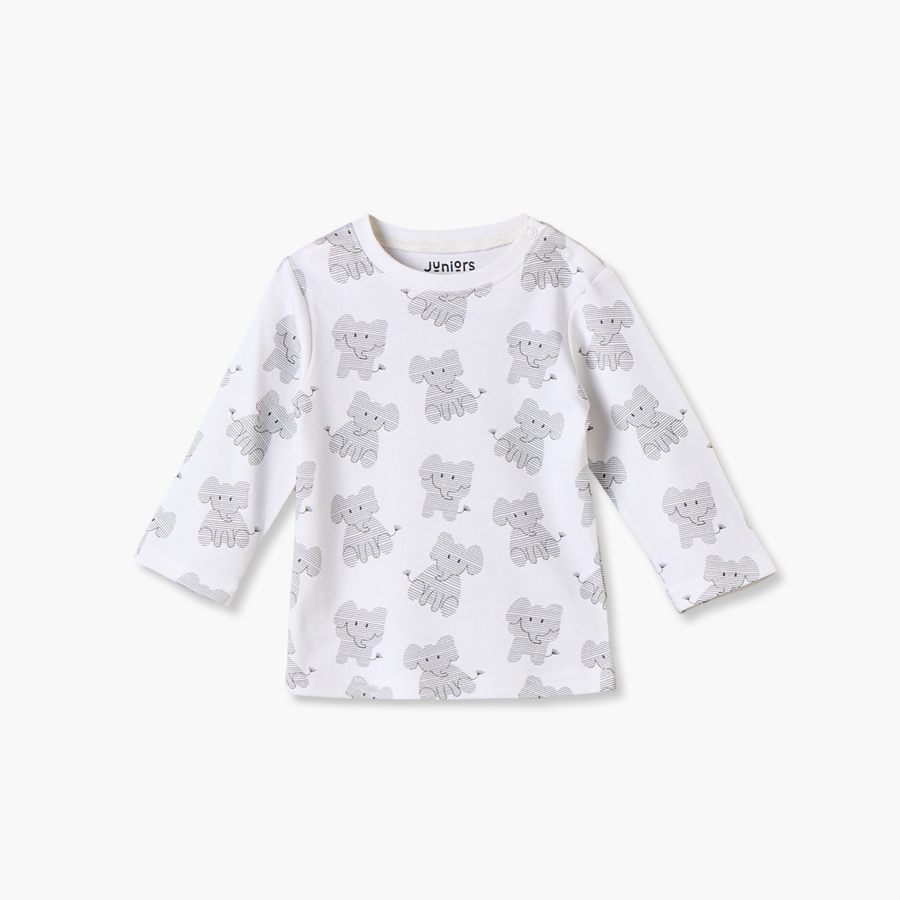 Juniors Cotton Crew Neck Long Sleeves Pyjama Set with Elephant Print-baby-boys-clothing-nightwear-pyjamasets-image-7