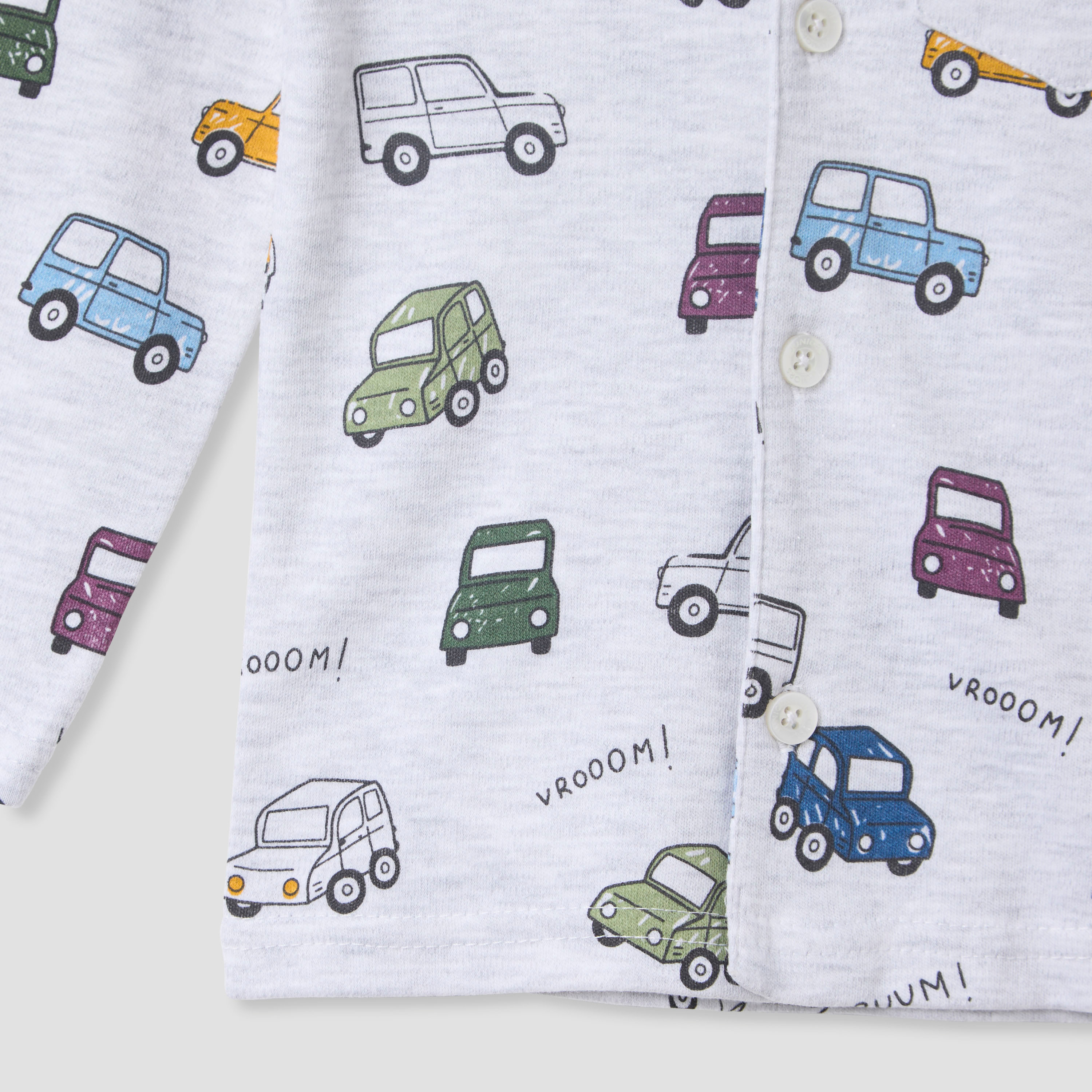 Juniors Vehicle Print Long Sleeve Shirt and Pyjama Set-baby-boys-clothing-nightwear-pyjamasets-image-5